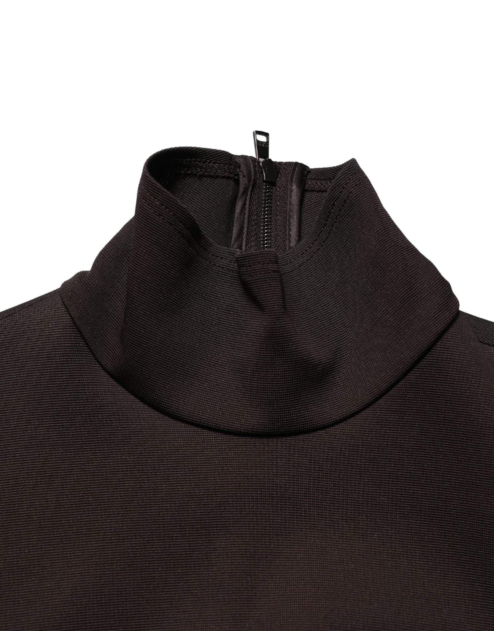 Dolce & Gabbana Brown Turtleneck Jersey Long Maxi Dress - GET THE BRAND