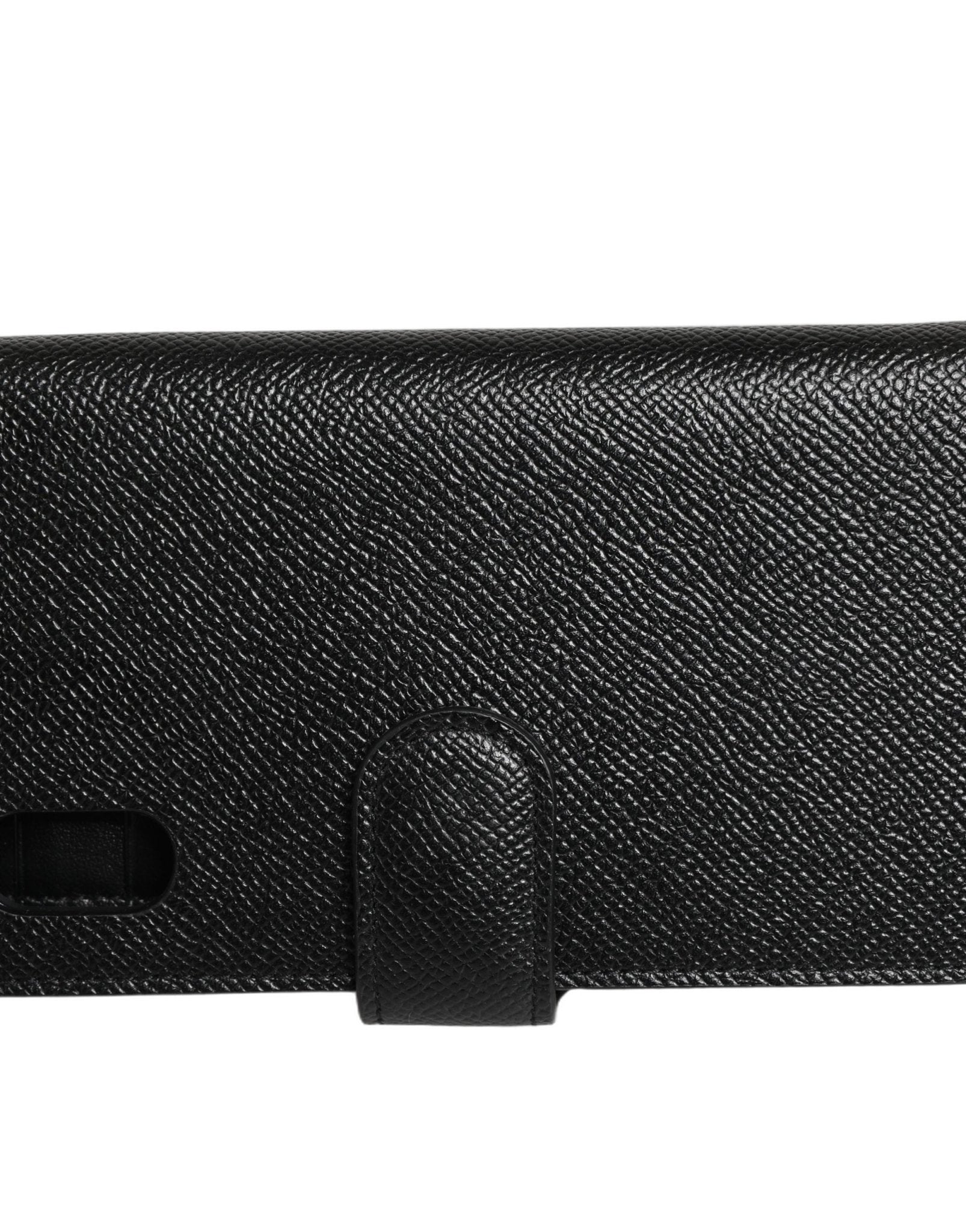 Dolce & Gabbana Case Flip Cover Black Calf Leather iPhone X - XS Phone - GET THE BRAND