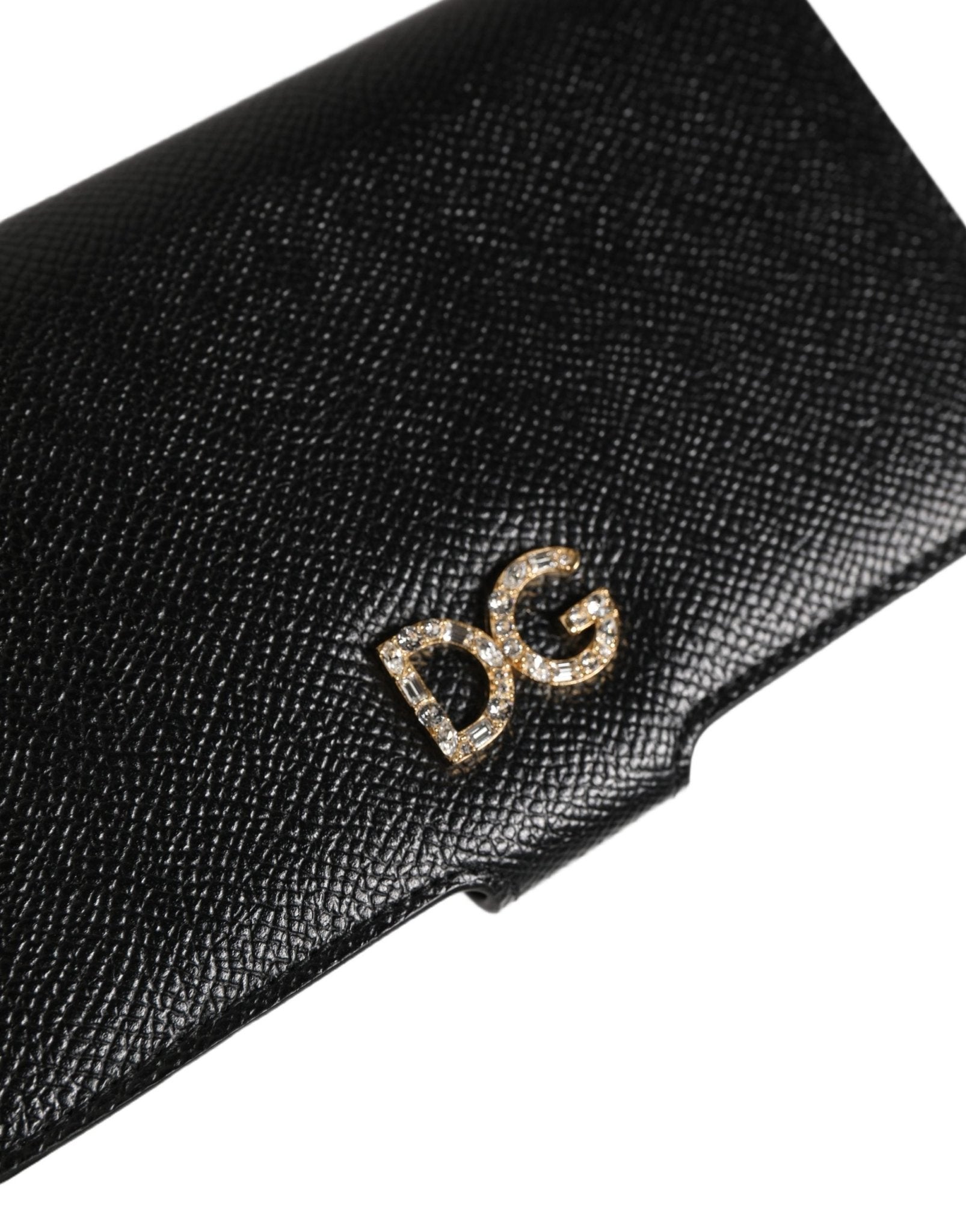 Dolce & Gabbana Case Flip Cover Black Calf Leather iPhone X - XS Phone - GET THE BRAND