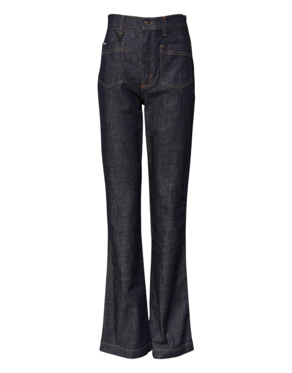Dolce & Gabbana Dark Blue Cotton Flared Wide Leg Denim Jeans - GET THE BRAND