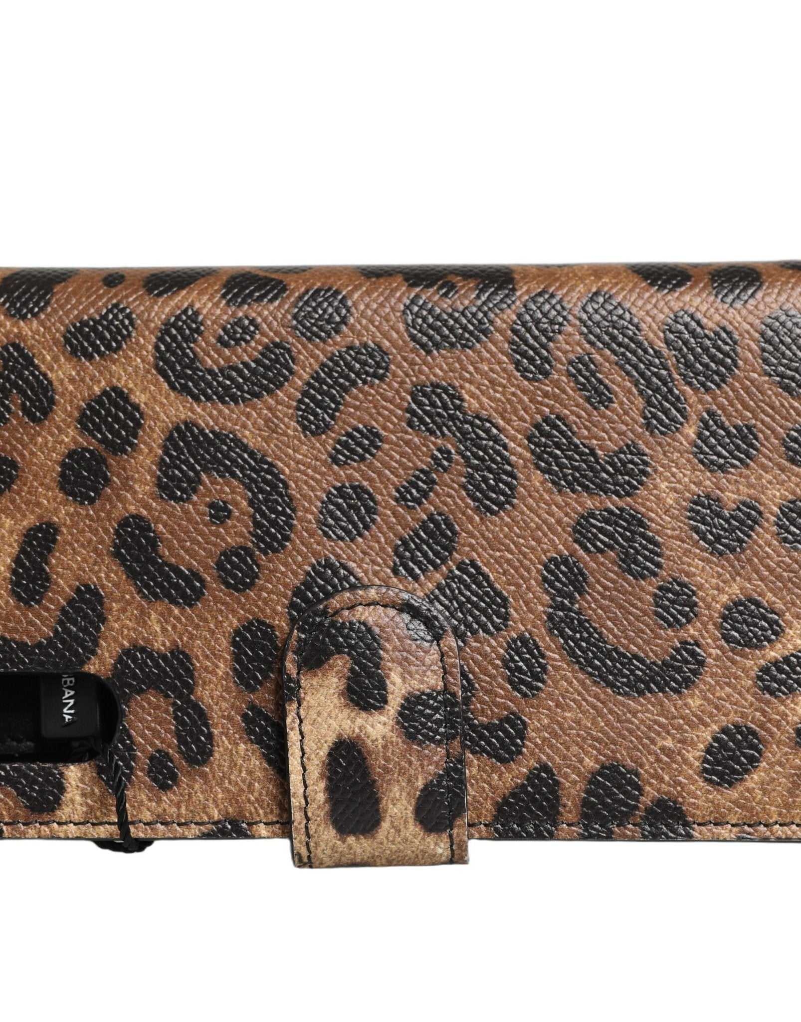 Dolce & Gabbana Flip Cover Brown Leopard Crystal iPhone X - XS Case - GET THE BRAND