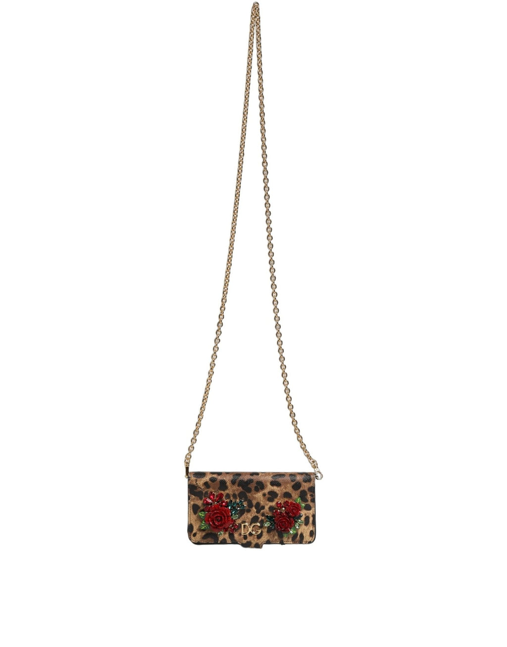 Dolce & Gabbana Flip Cover Brown Leopard Crystal iPhone X - XS Case - GET THE BRAND