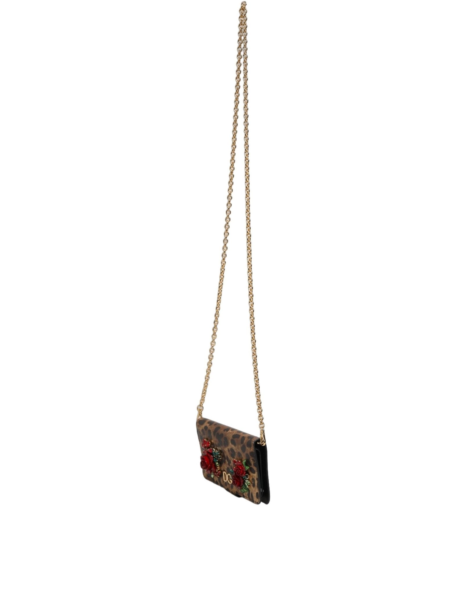 Dolce & Gabbana Flip Cover Brown Leopard Crystal iPhone X - XS Case - GET THE BRAND