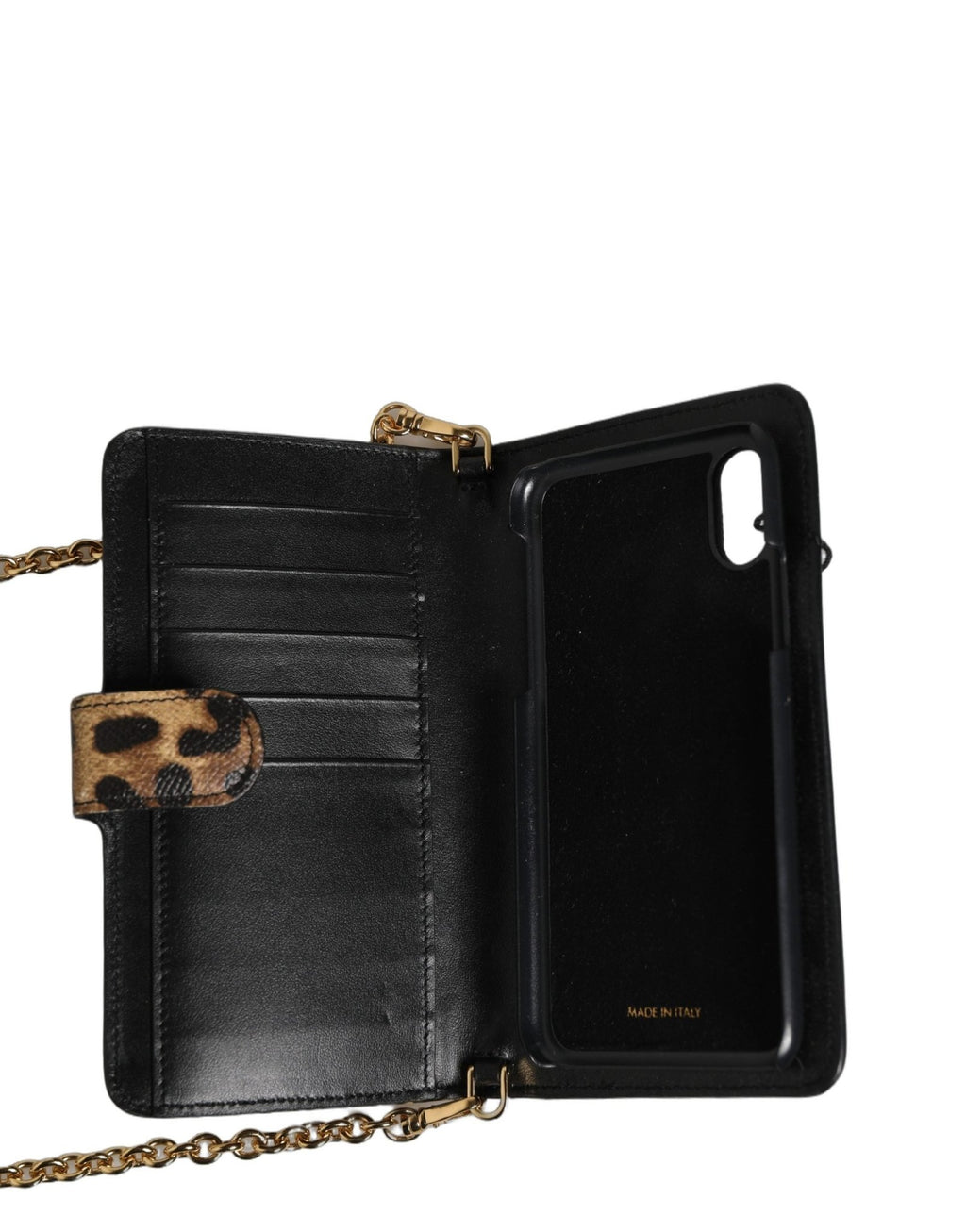 Dolce & Gabbana Flip Cover Brown Leopard Crystal iPhone X - XS Case - GET THE BRAND
