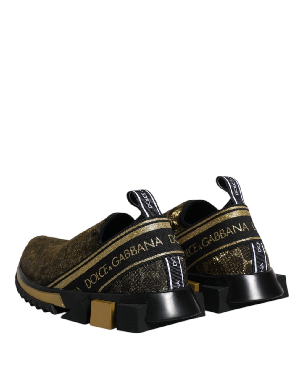 Dolce & Gabbana Gold Glitter Leopard Sorrento Sneakers Shoes - GET THE BRAND