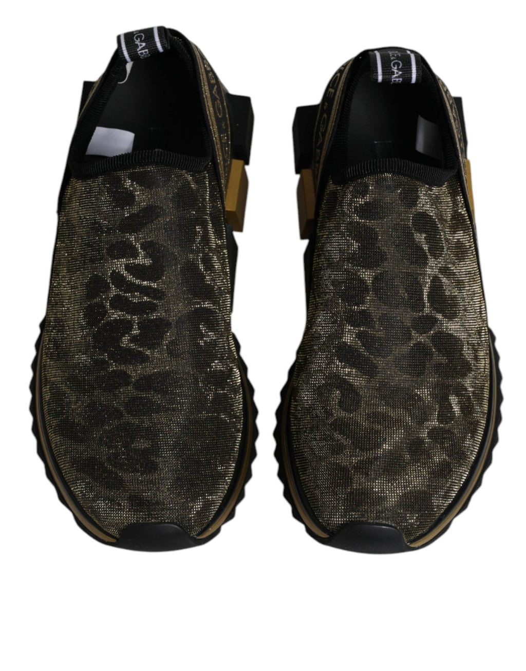 Dolce & Gabbana Gold Glitter Leopard Sorrento Sneakers Shoes - GET THE BRAND