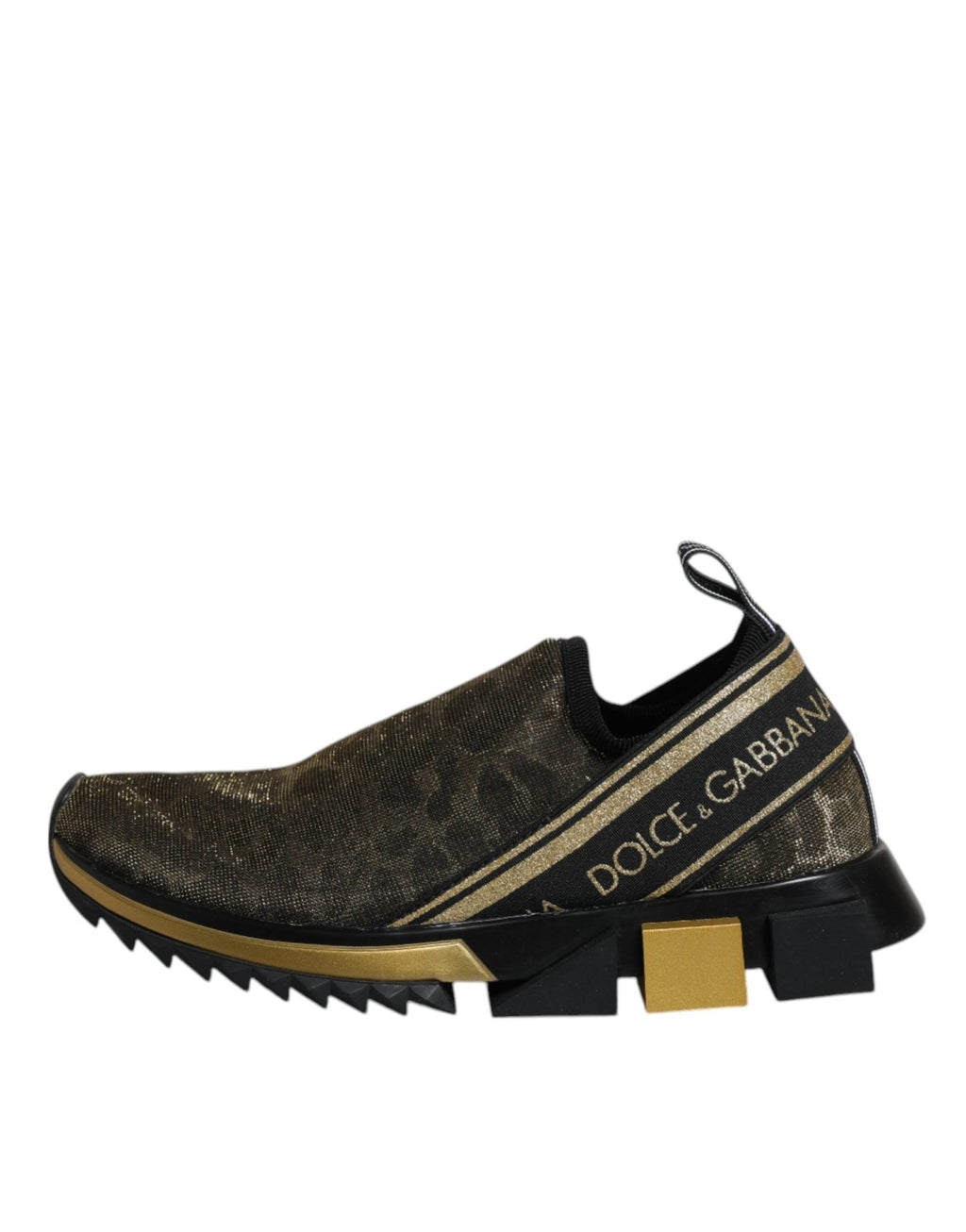 Dolce & Gabbana Gold Glitter Leopard Sorrento Sneakers Shoes - GET THE BRAND