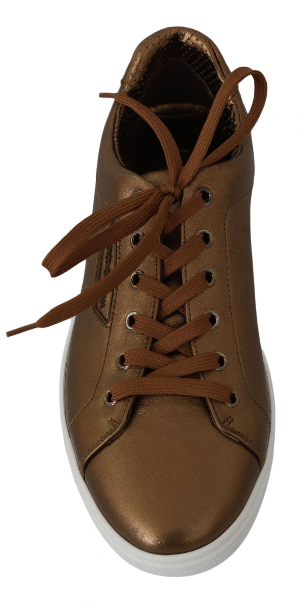 Dolce & Gabbana Gold Leather Mens Casual Sneakers - GET THE BRAND