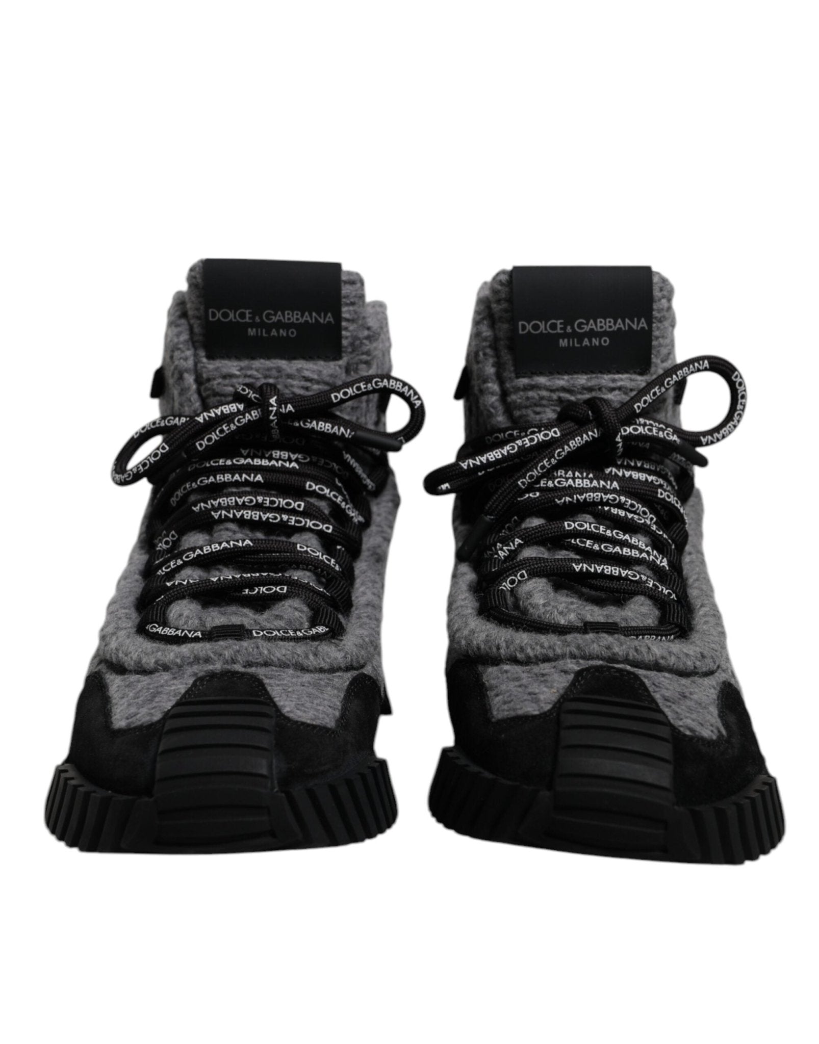 Dolce & Gabbana Gray Black NS1 High Top Boots Sneakers Shoes - GET THE BRAND