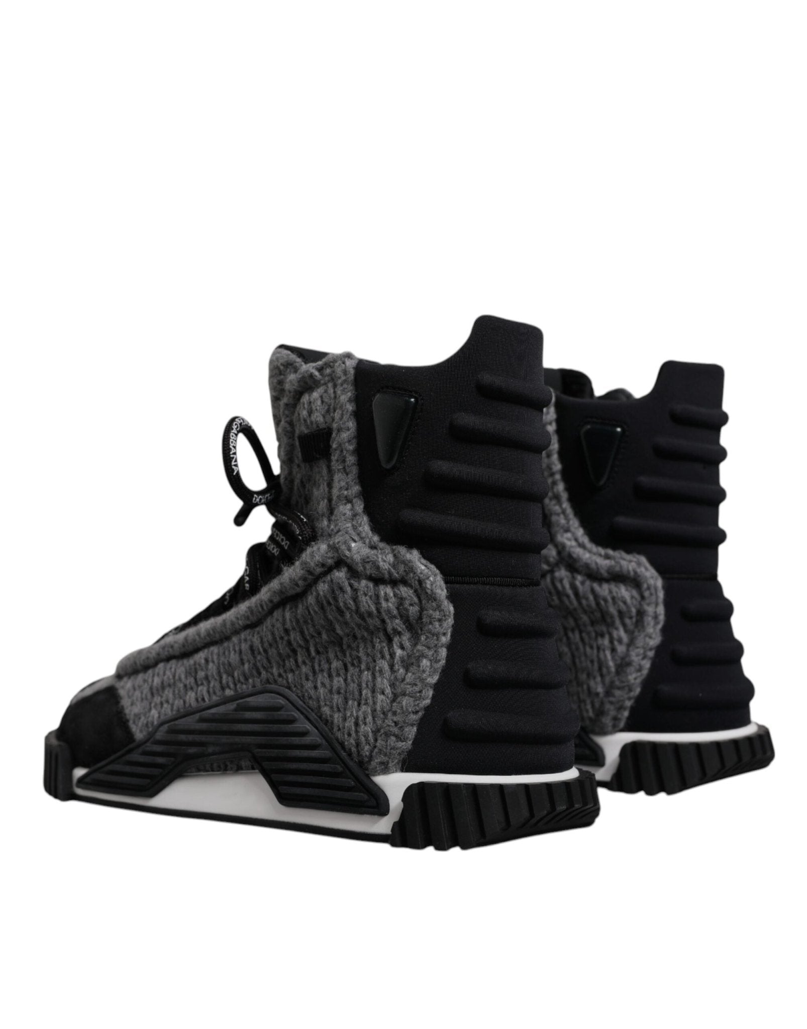 Dolce & Gabbana Gray Black NS1 High Top Boots Sneakers Shoes - GET THE BRAND