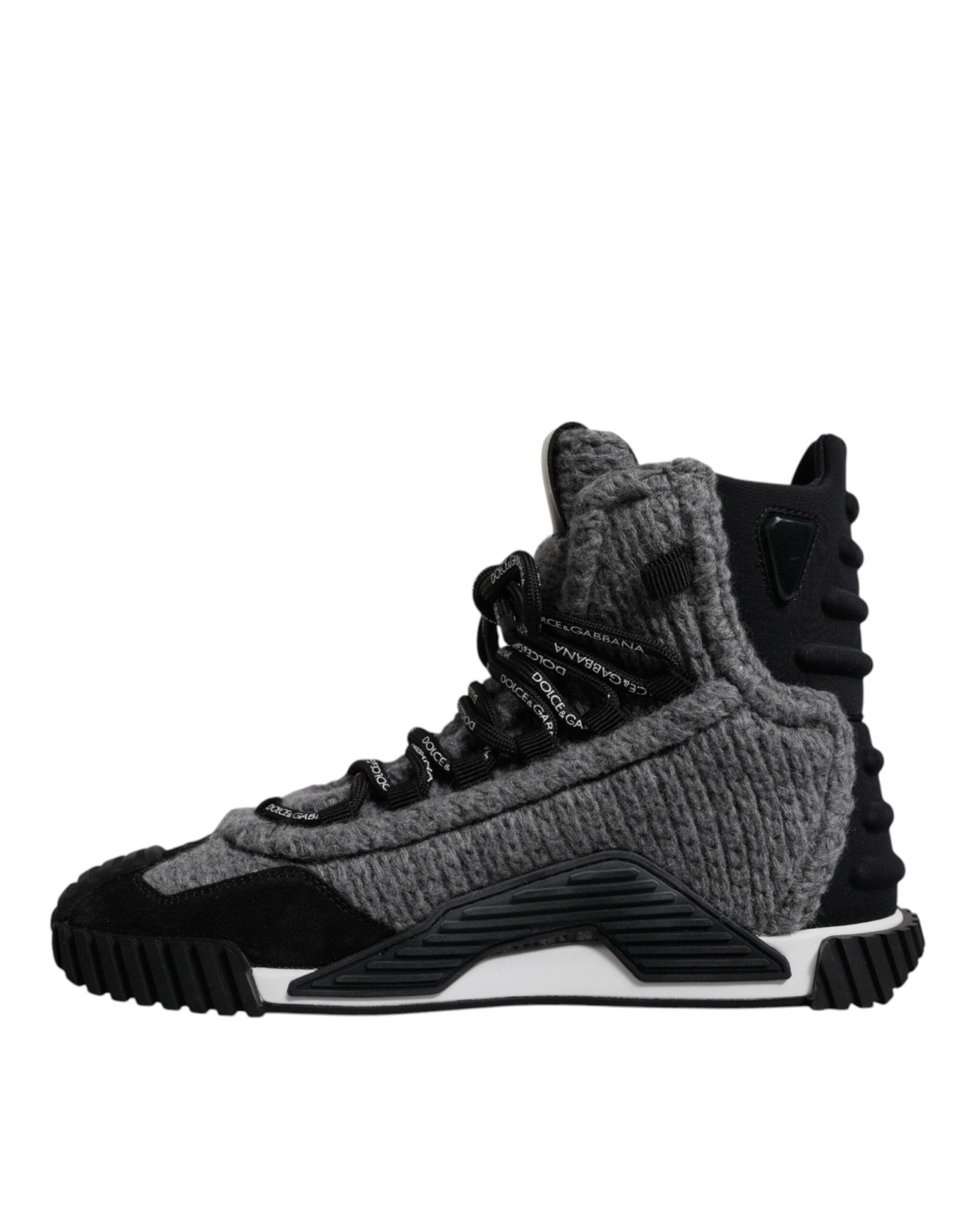 Dolce & Gabbana Gray Black NS1 High Top Boots Sneakers Shoes - GET THE BRAND