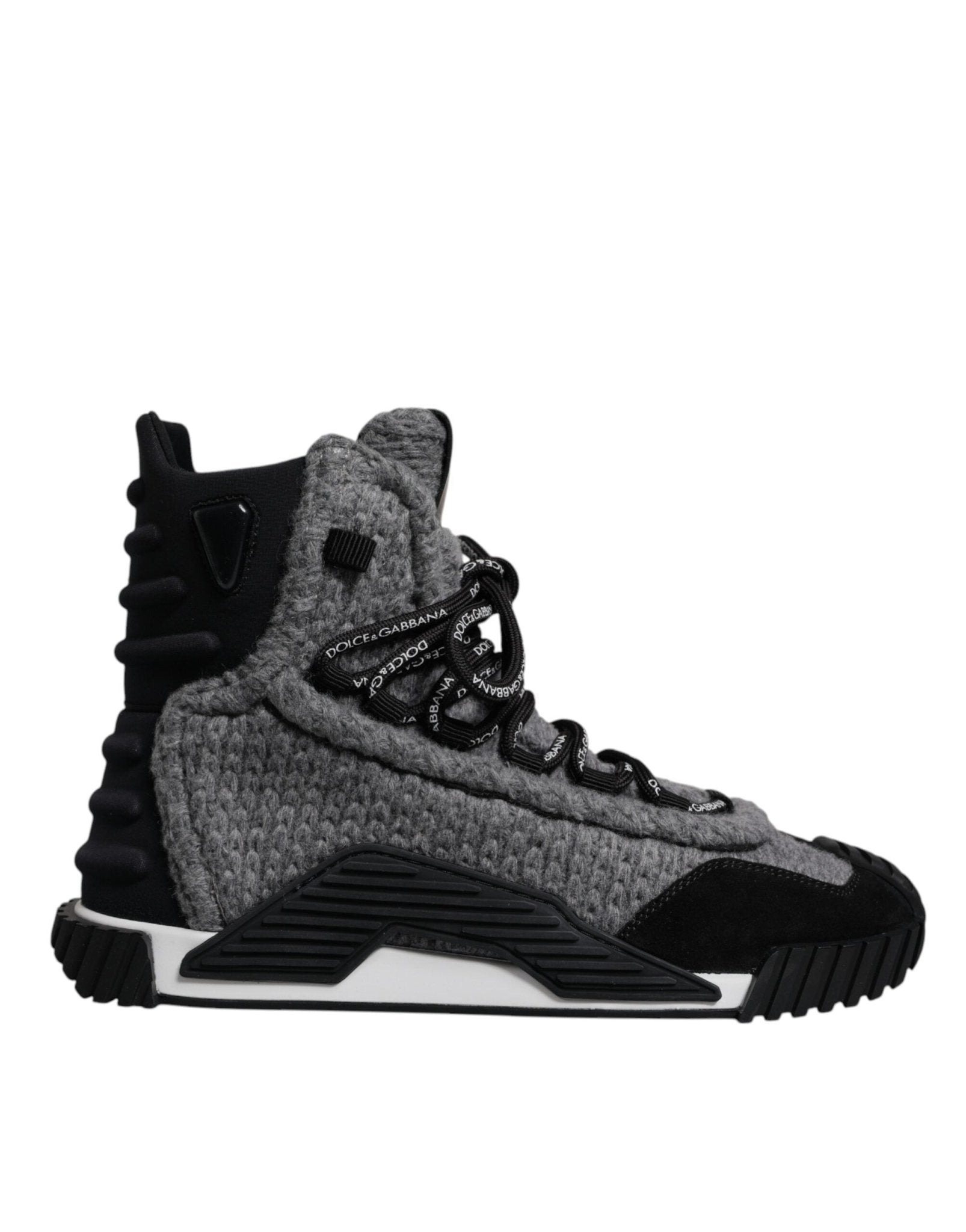 Dolce & Gabbana Gray Black NS1 High Top Boots Sneakers Shoes - GET THE BRAND
