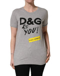 Dolce & Gabbana Gray Cotton Logo Printed Crew Neck T-shirt - GET THE BRAND