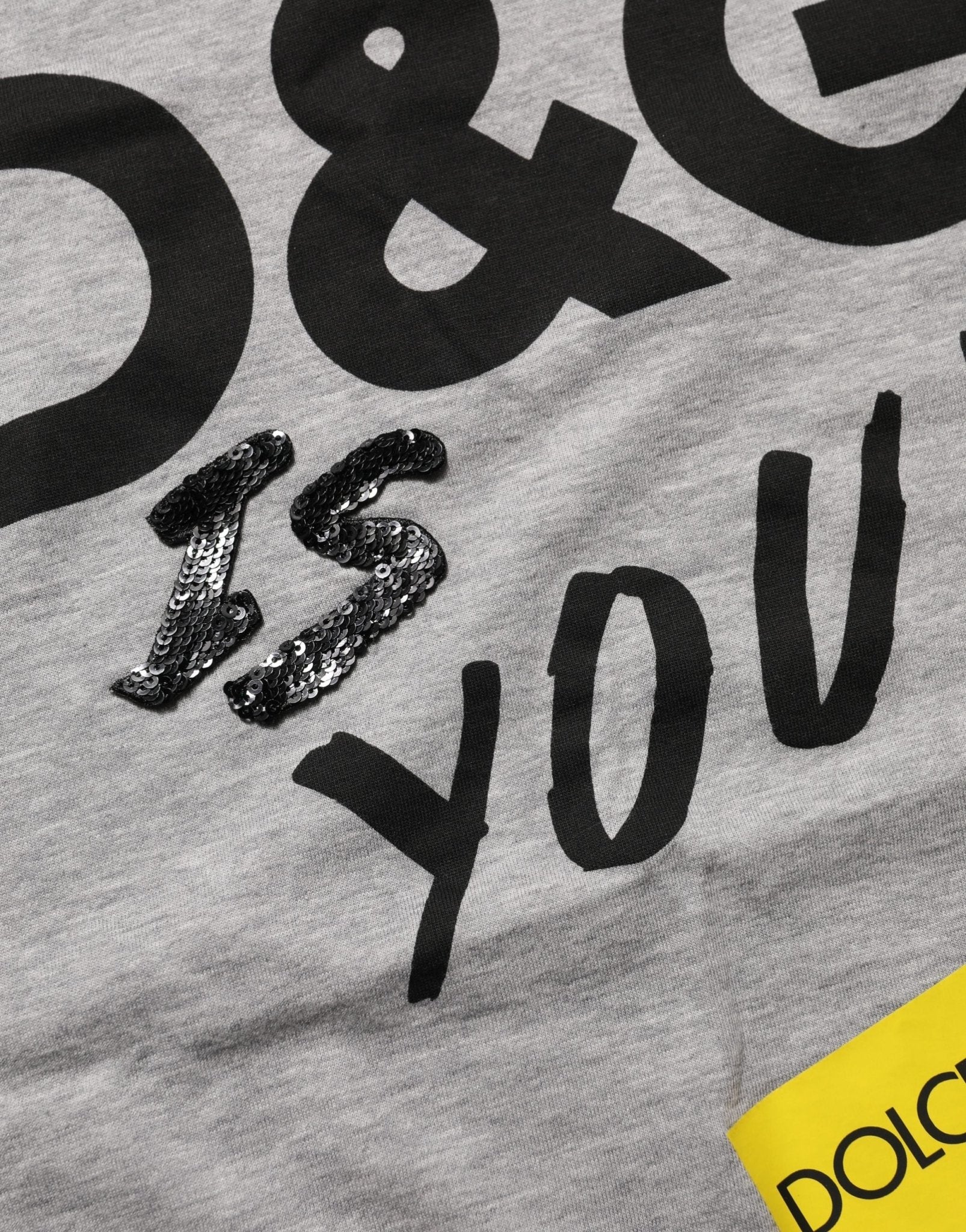 Dolce & Gabbana Gray Cotton Logo Printed Crew Neck T-shirt - GET THE BRAND