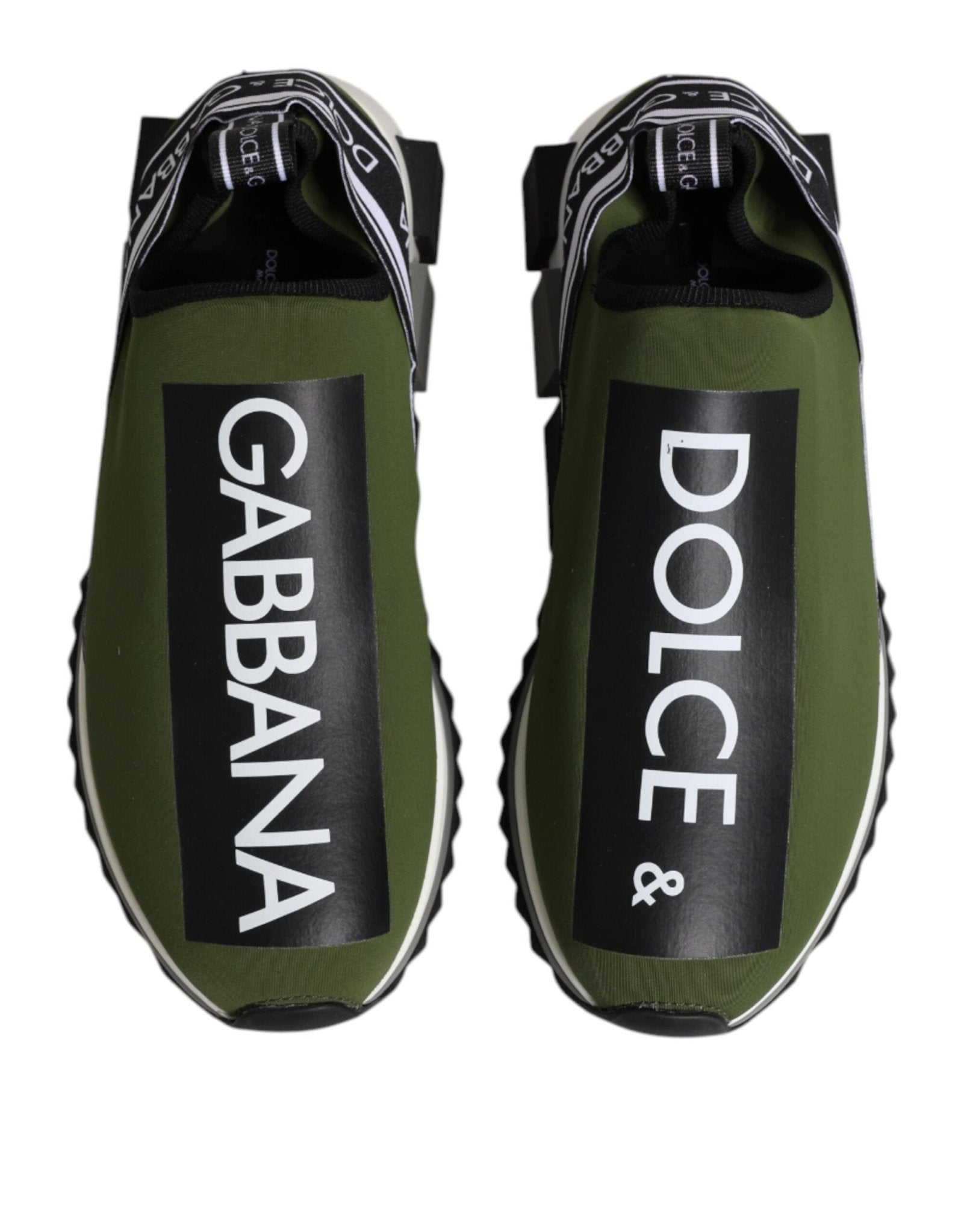 Dolce & Gabbana Green Black Slip On Sorrento Sneakers Shoes - GET THE BRAND