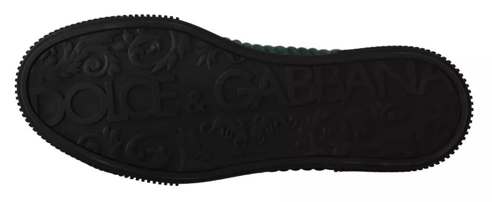 Dolce & Gabbana Green Corduroy High Tops Sneakers Mens Casual Shoes - GET THE BRAND