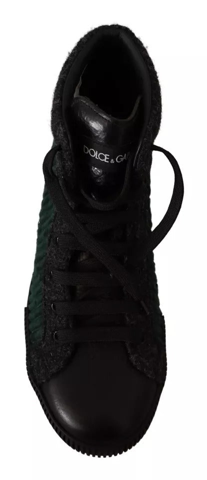 Dolce & Gabbana Green Corduroy High Tops Sneakers Mens Casual Shoes - GET THE BRAND
