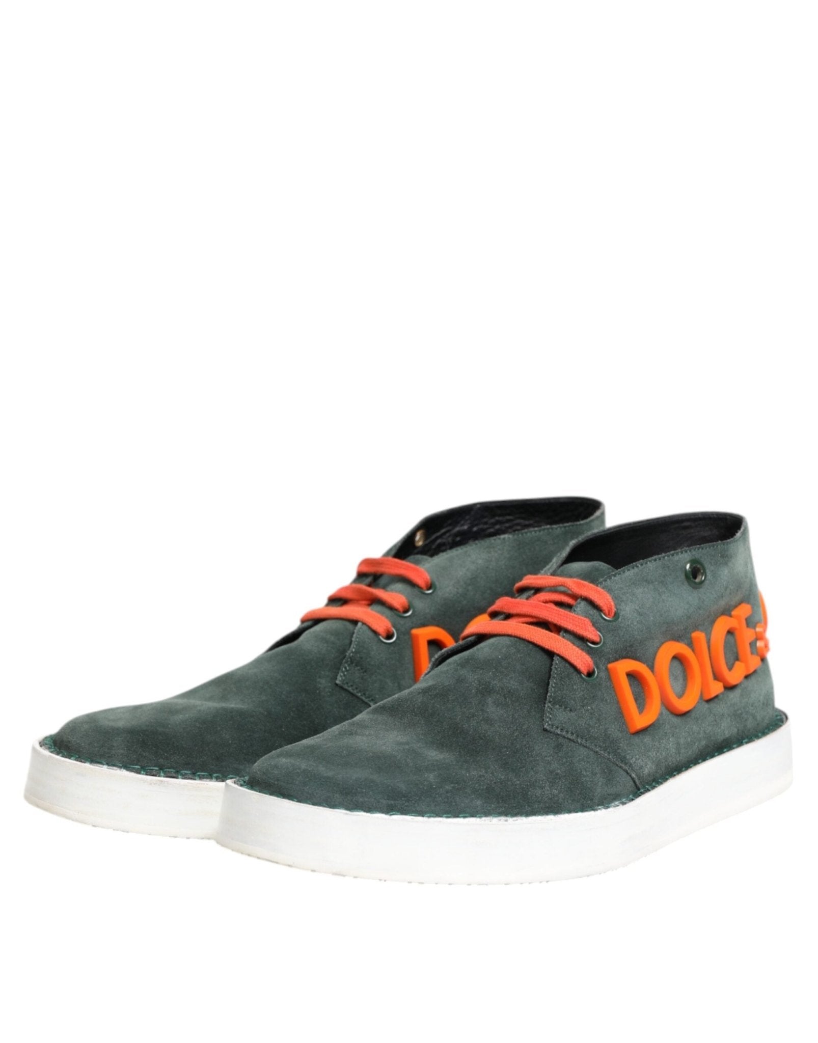Dolce & Gabbana Green Derby Logo Casual Men Sneakers Shoes - GET THE BRAND