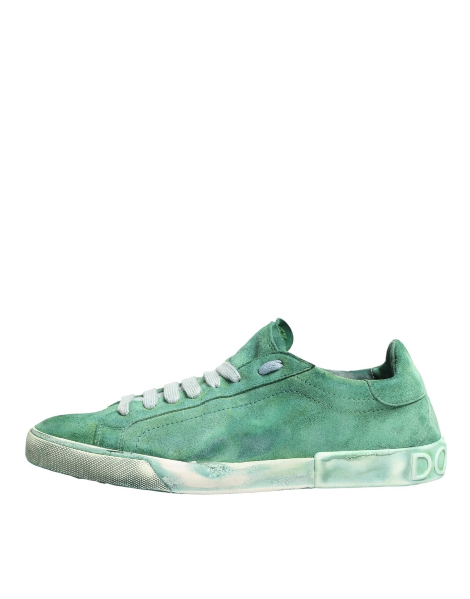 Dolce & Gabbana Green Suade DG Logo Sole Low Top Sneakers Shoes - GET THE BRAND