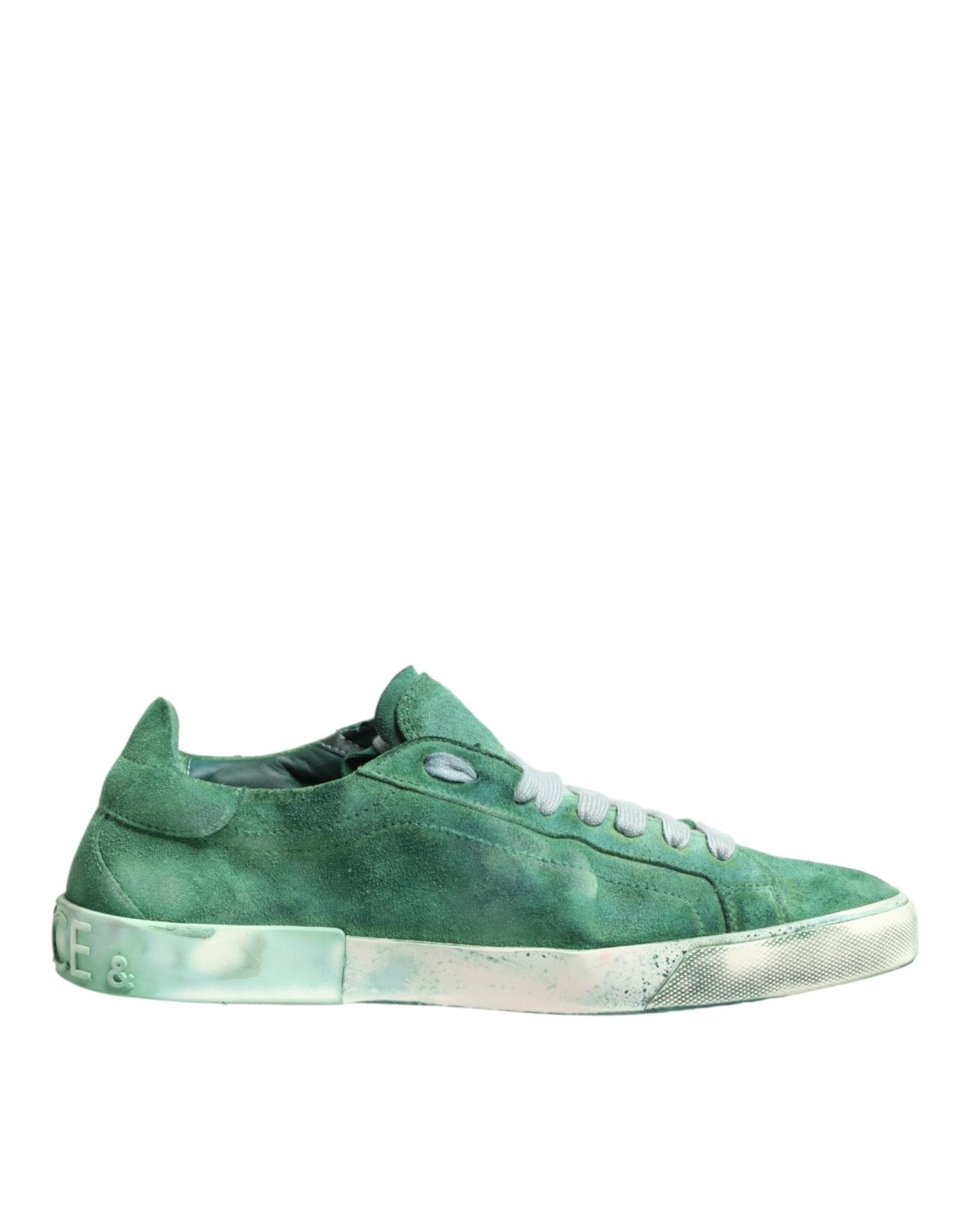 Dolce & Gabbana Green Suade DG Logo Sole Low Top Sneakers Shoes - GET THE BRAND