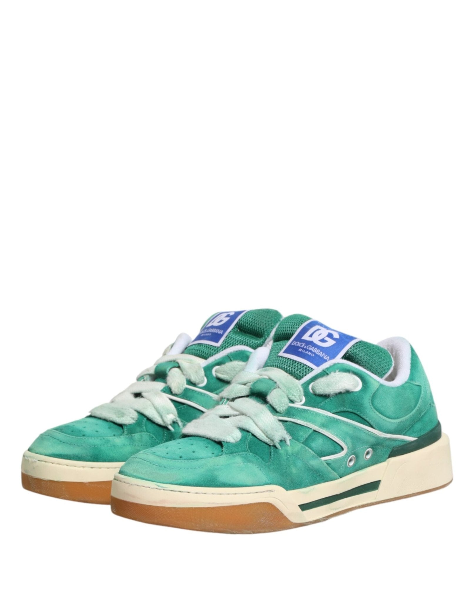 Dolce & Gabbana Green Suede New Roma Low Top Sneakers Shoes - GET THE BRAND