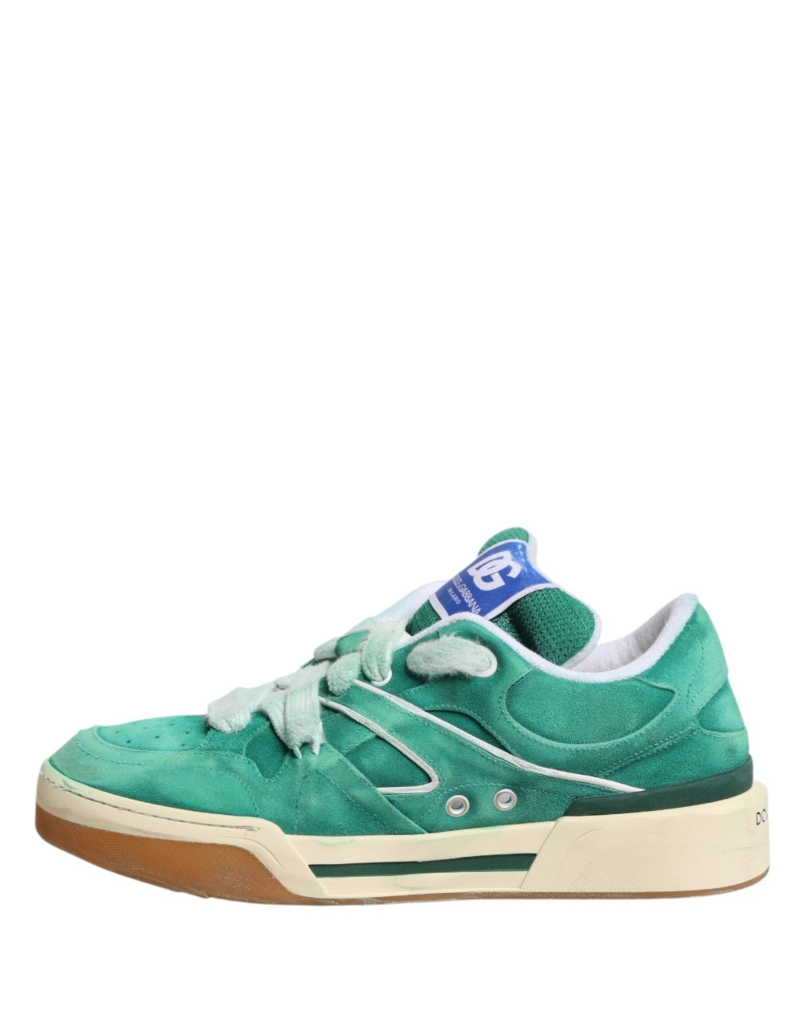 Dolce & Gabbana Green Suede New Roma Low Top Sneakers Shoes - GET THE BRAND