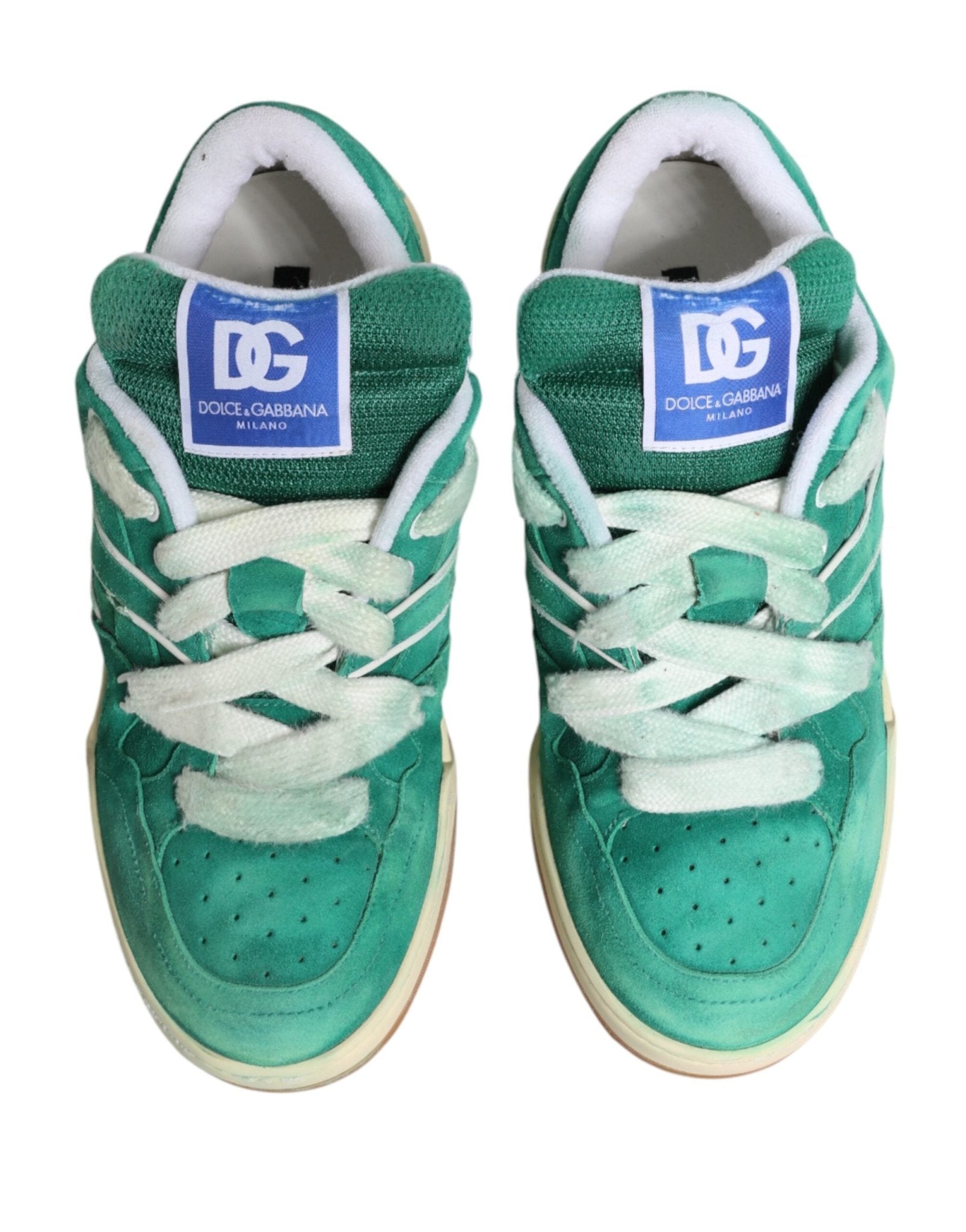 Dolce & Gabbana Green Suede New Roma Low Top Sneakers Shoes - GET THE BRAND