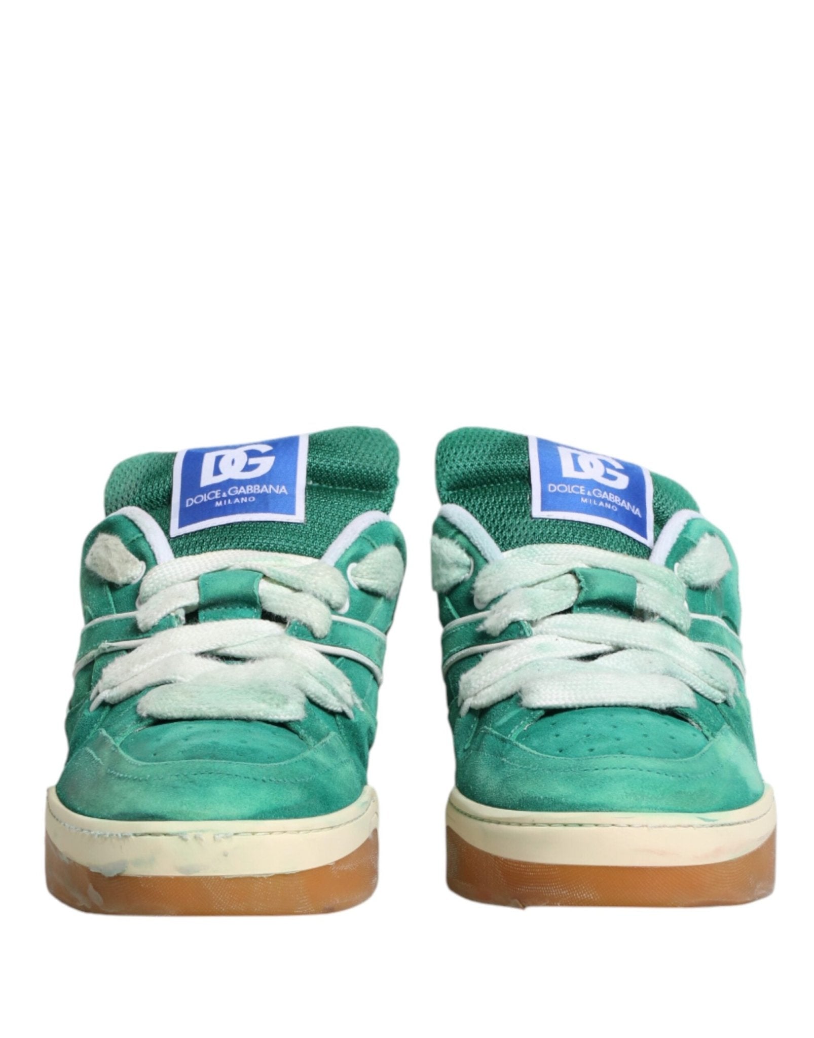 Dolce & Gabbana Green Suede New Roma Low Top Sneakers Shoes - GET THE BRAND