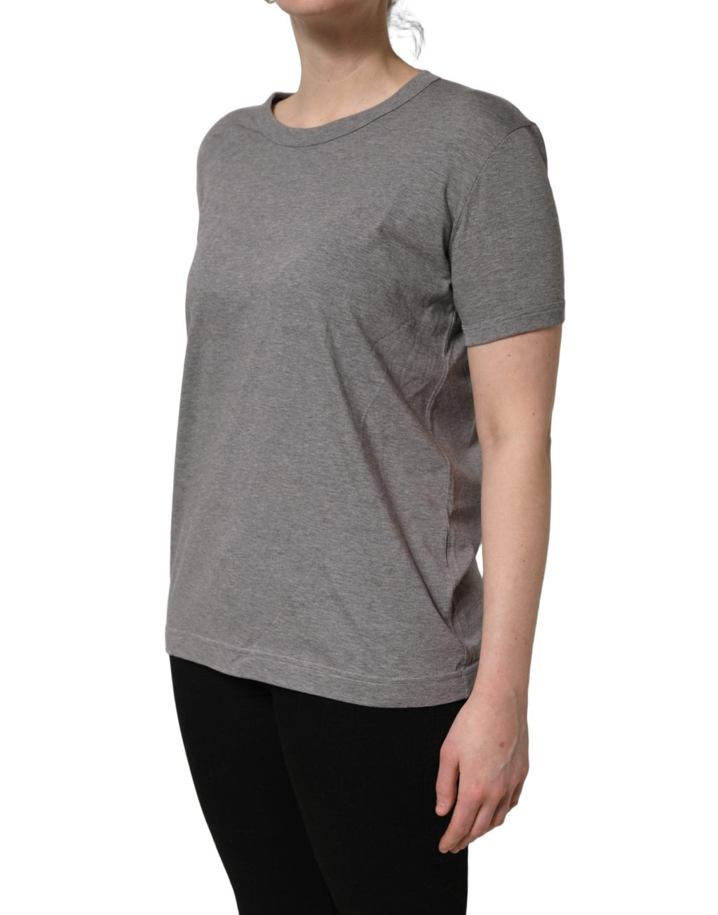 Dolce & Gabbana Grey Cotton Short Sleeves Crew Neck T-shirt - GET THE BRAND