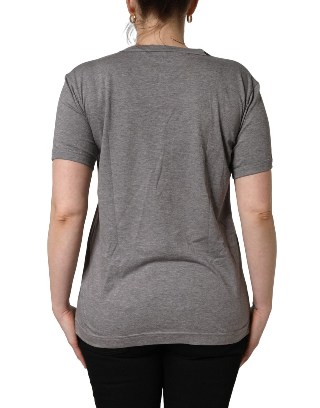 Dolce & Gabbana Grey Cotton Short Sleeves Crew Neck T-shirt - GET THE BRAND