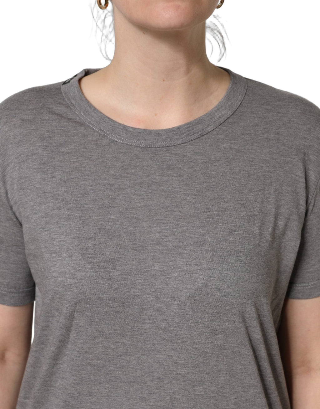 Dolce & Gabbana Grey Cotton Short Sleeves Crew Neck T-shirt - GET THE BRAND