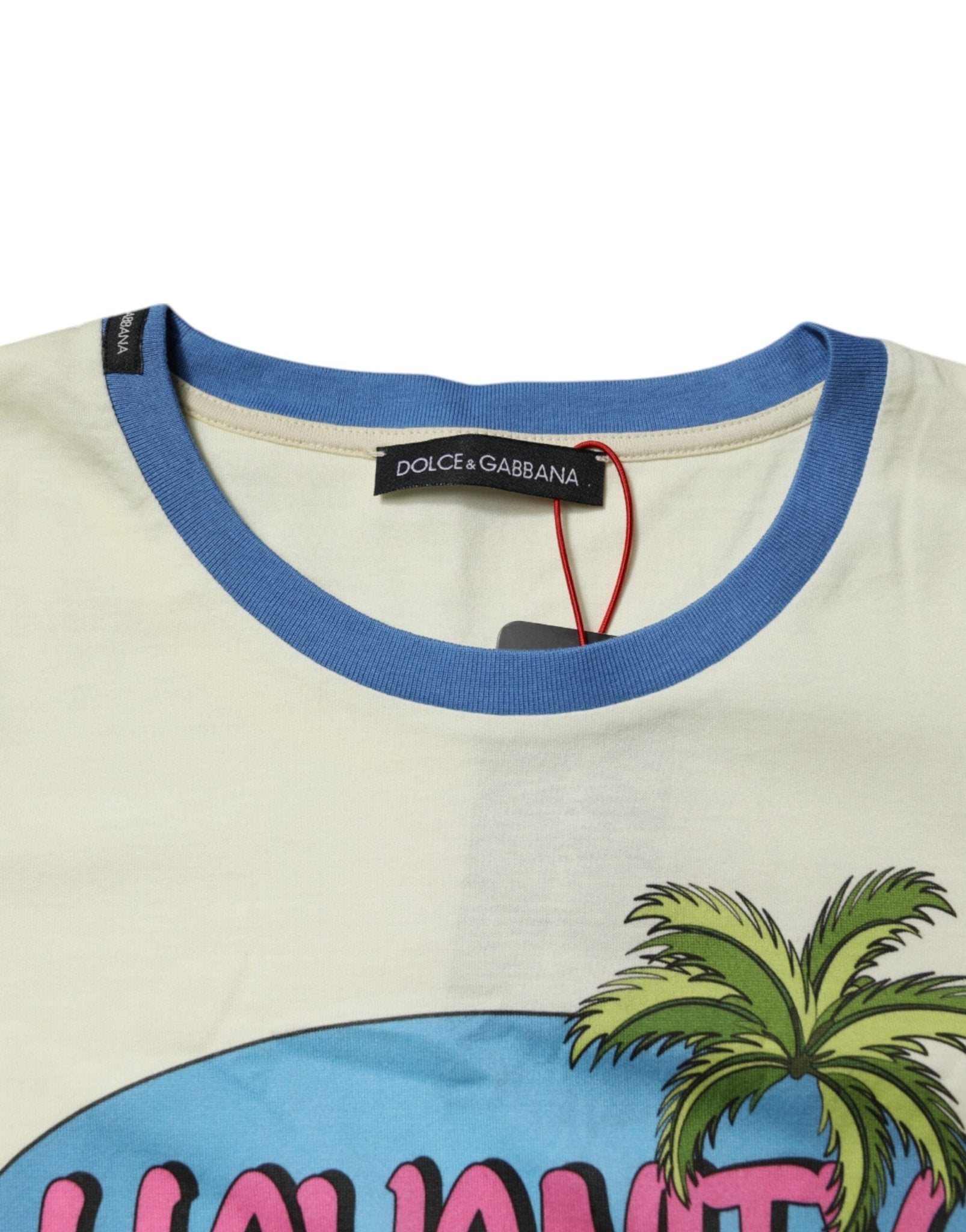 Dolce & Gabbana Light Yellow Cotton Short Sleeve T-shirt - GET THE BRAND