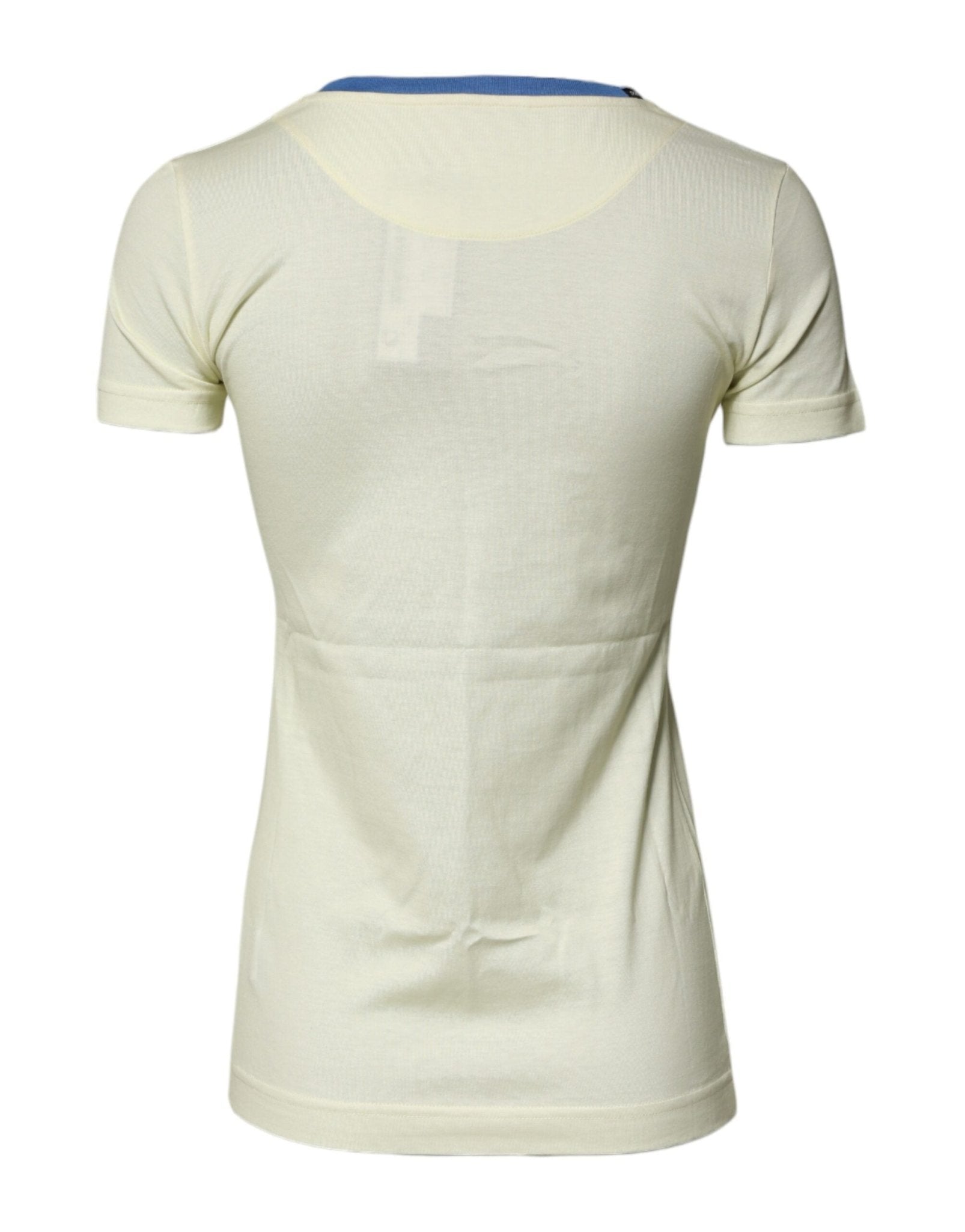 Dolce & Gabbana Light Yellow Cotton Short Sleeve T-shirt - GET THE BRAND