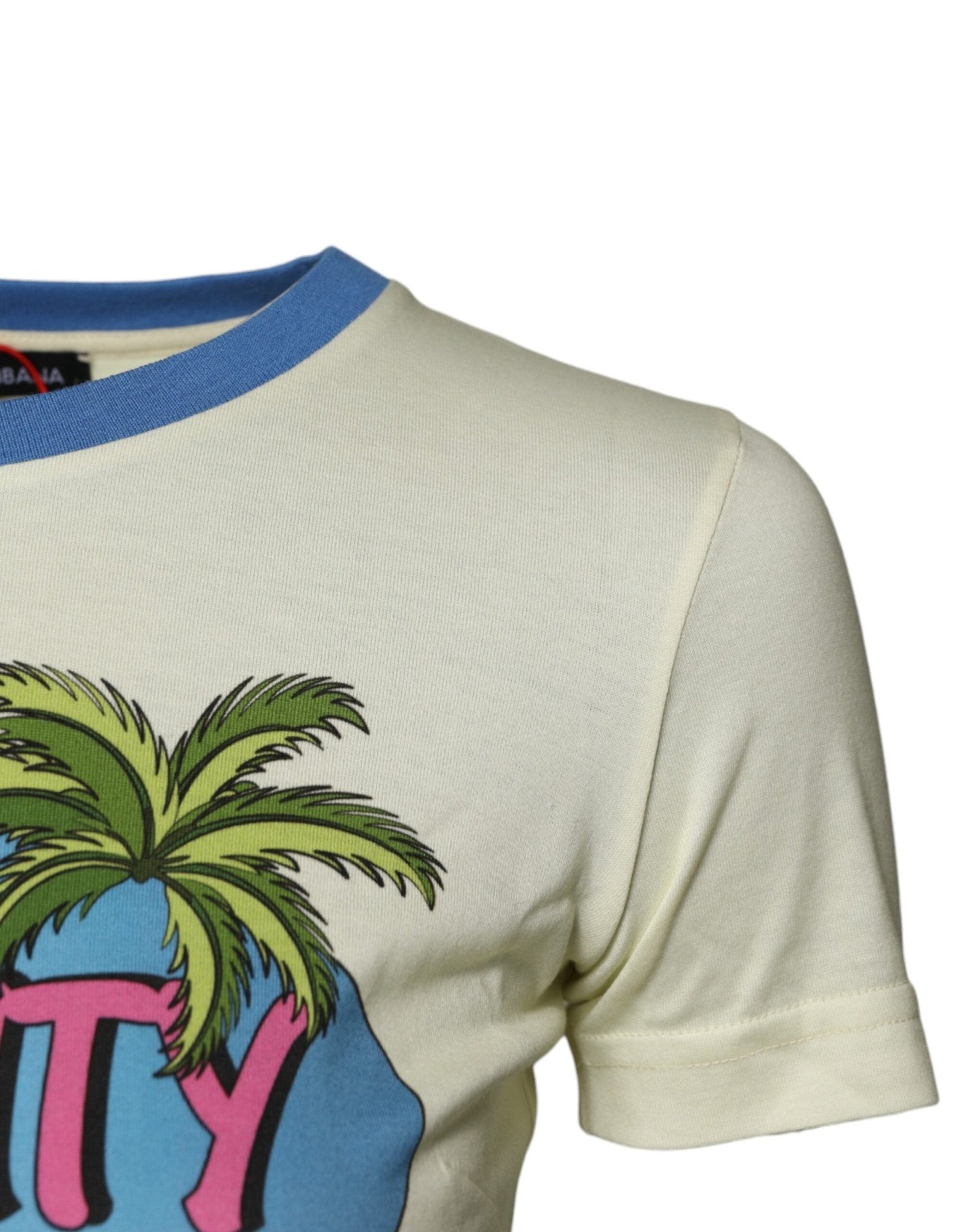 Dolce & Gabbana Light Yellow Cotton Short Sleeve T-shirt - GET THE BRAND
