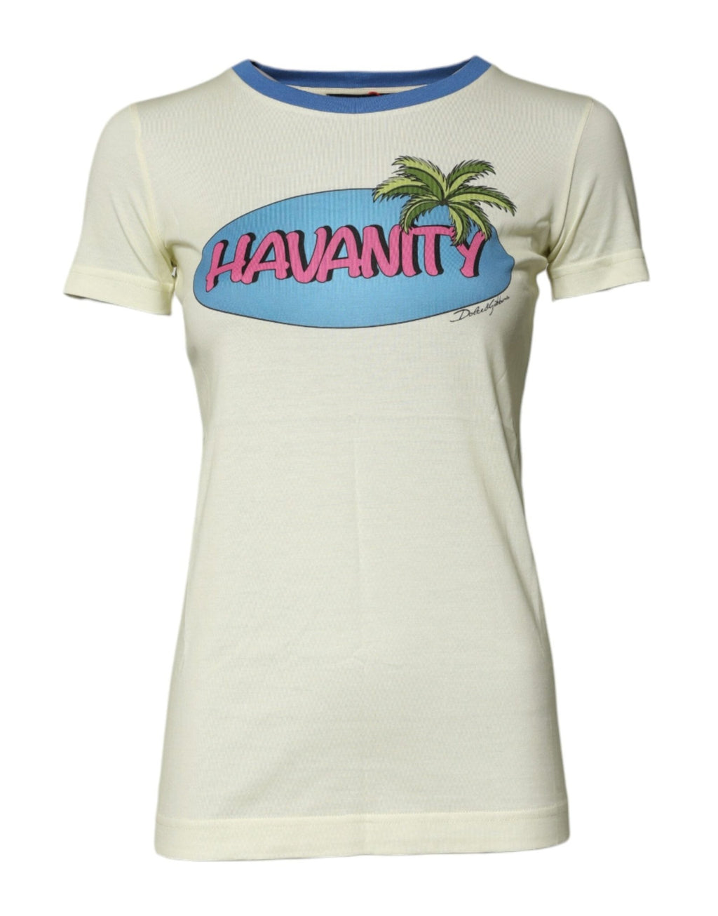 Dolce & Gabbana Light Yellow Cotton Short Sleeve T-shirt - GET THE BRAND