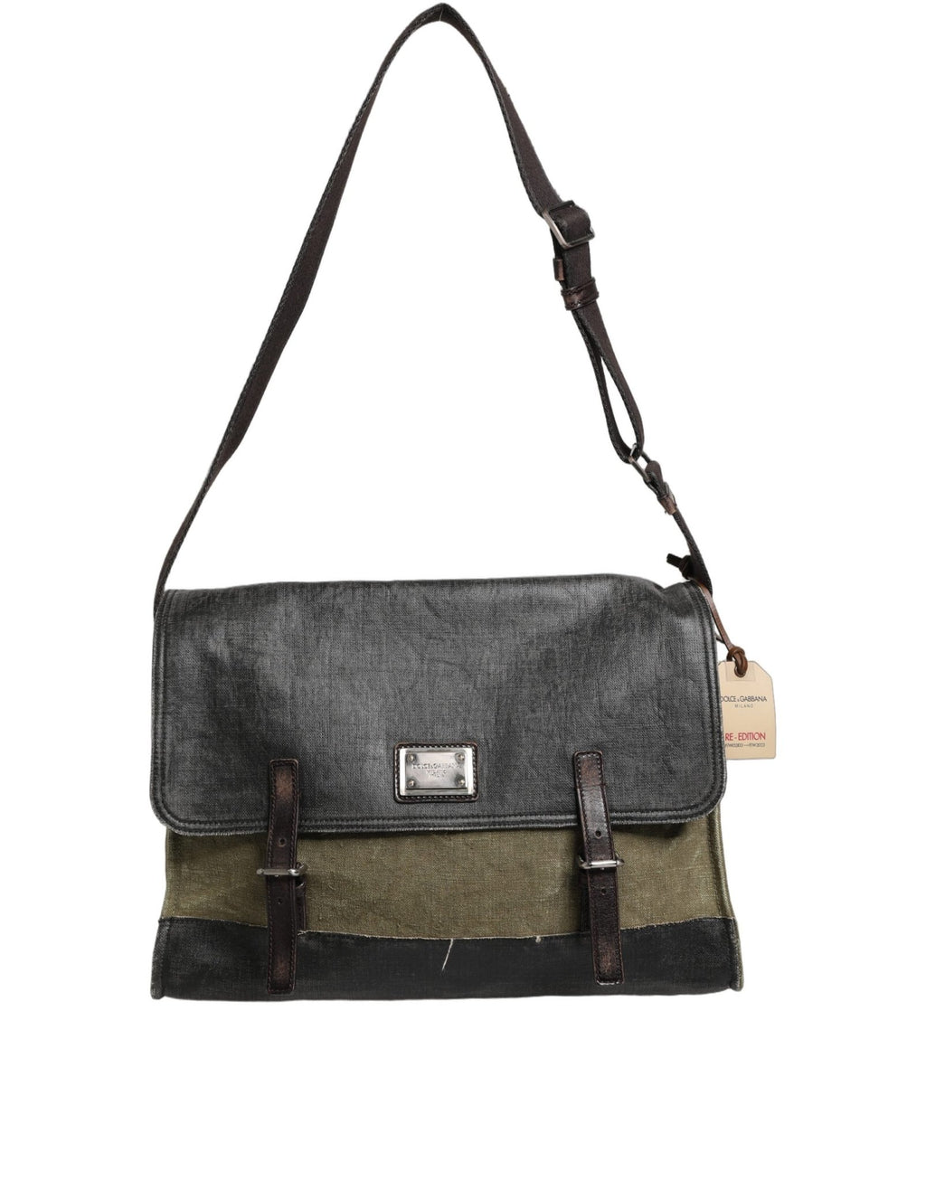 Dolce & Gabbana Military Green Two Tone Messenger Shoulder Borse Men Bag - GET THE BRAND