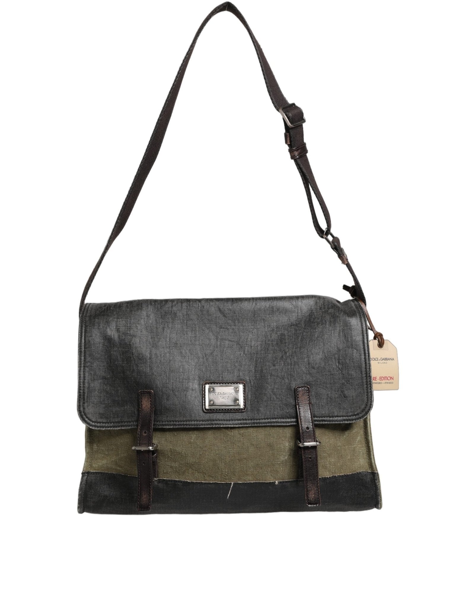 Dolce & Gabbana Military Green Two Tone Messenger Shoulder Borse Men Bag - GET THE BRAND