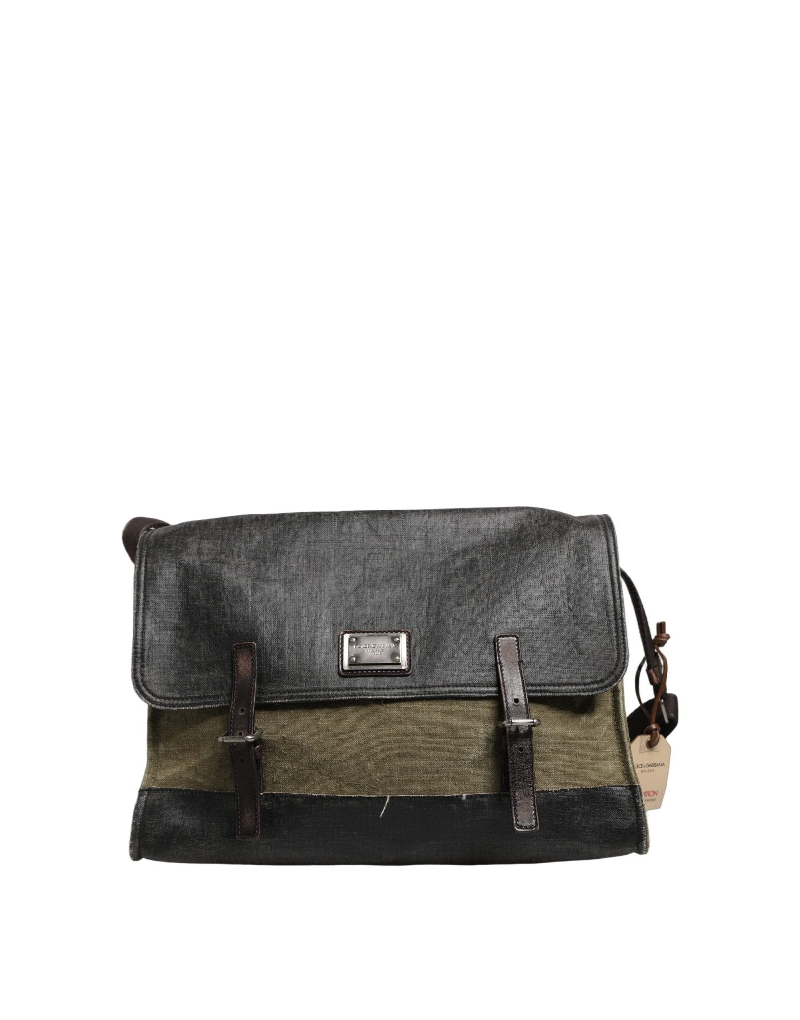Dolce & Gabbana Military Green Two Tone Messenger Shoulder Borse Men Bag - GET THE BRAND