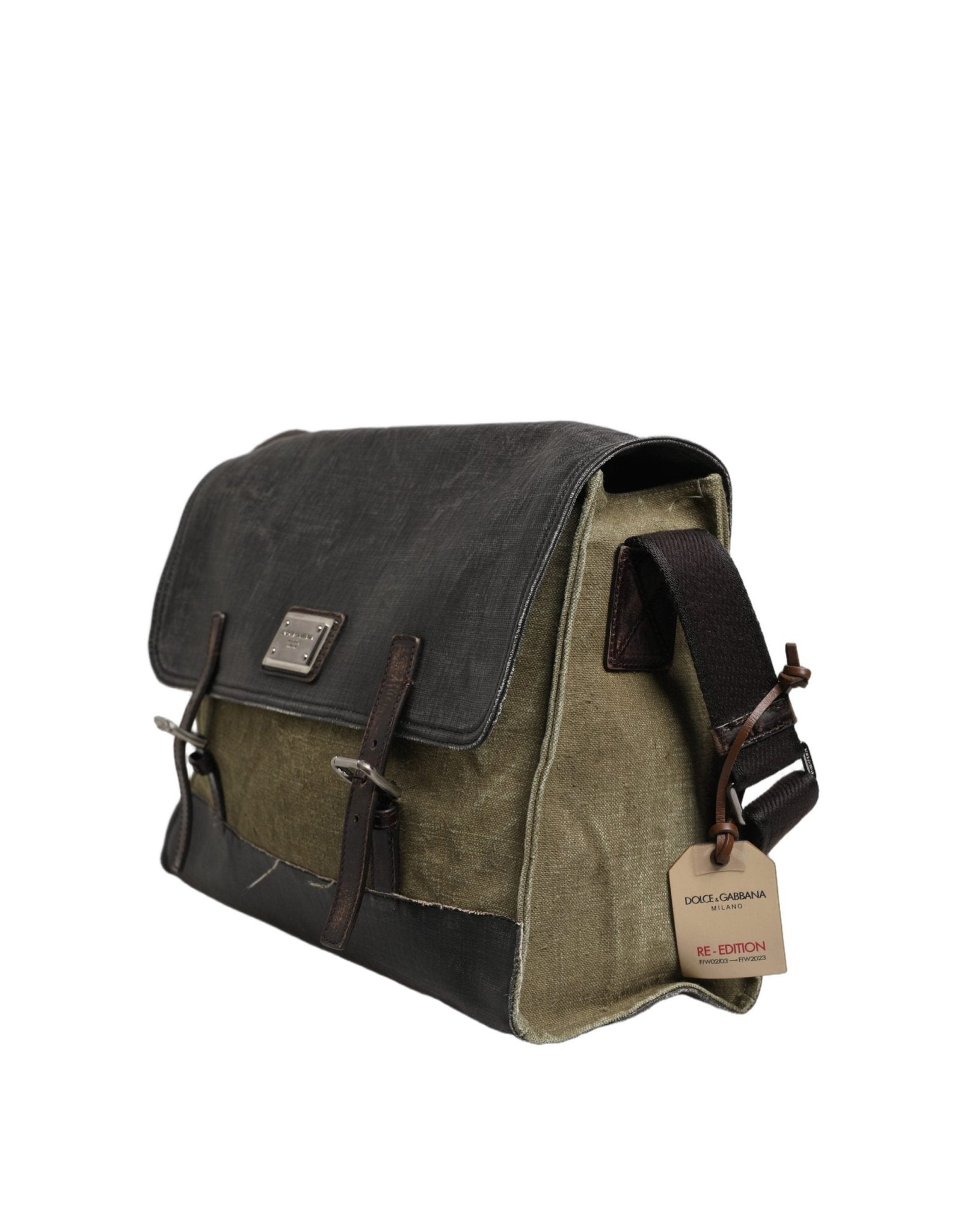 Dolce & Gabbana Military Green Two Tone Messenger Shoulder Borse Men Bag - GET THE BRAND