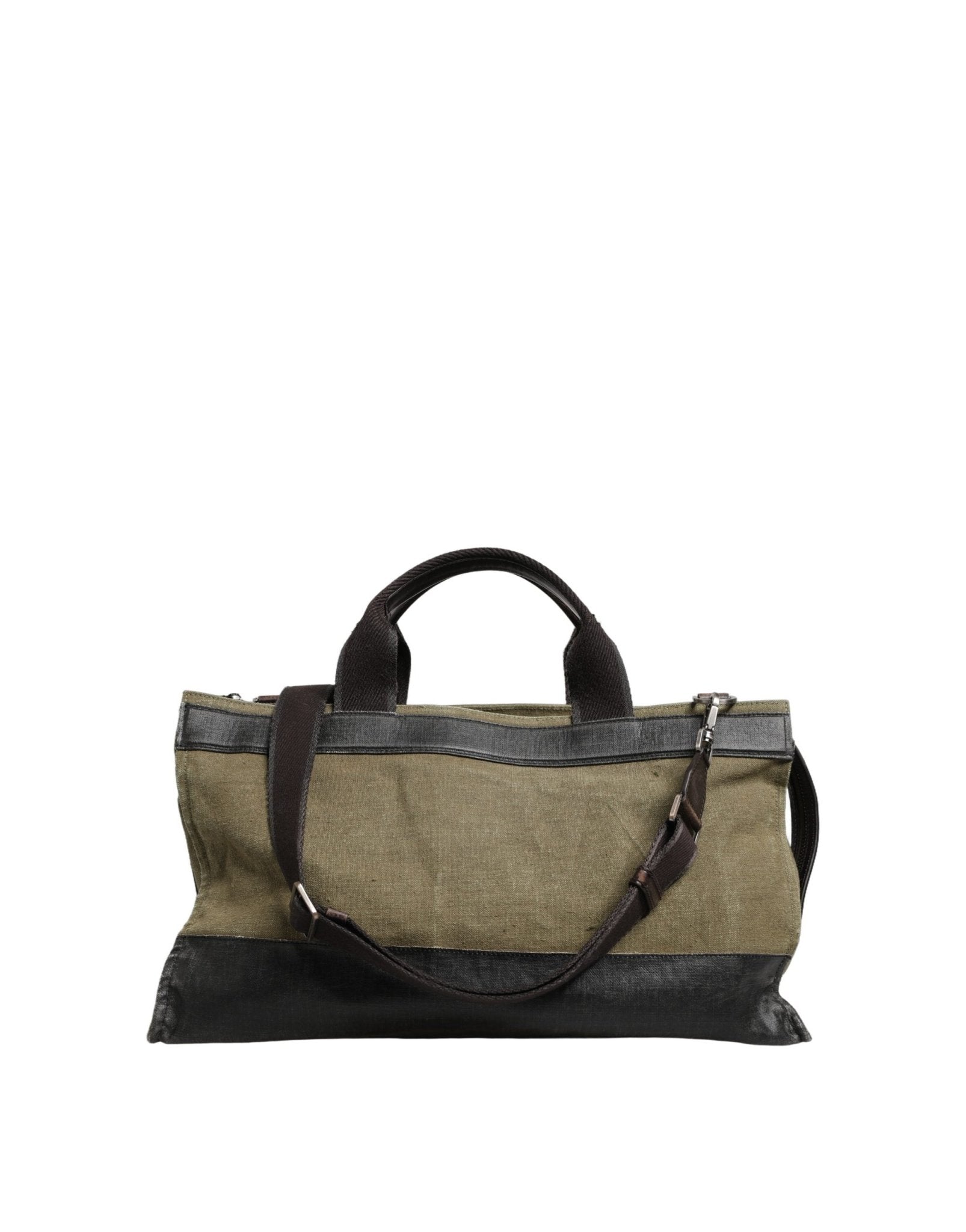 Dolce & Gabbana Military Green Two Tone Tote Duffel Shoulder Borse Bag - GET THE BRAND