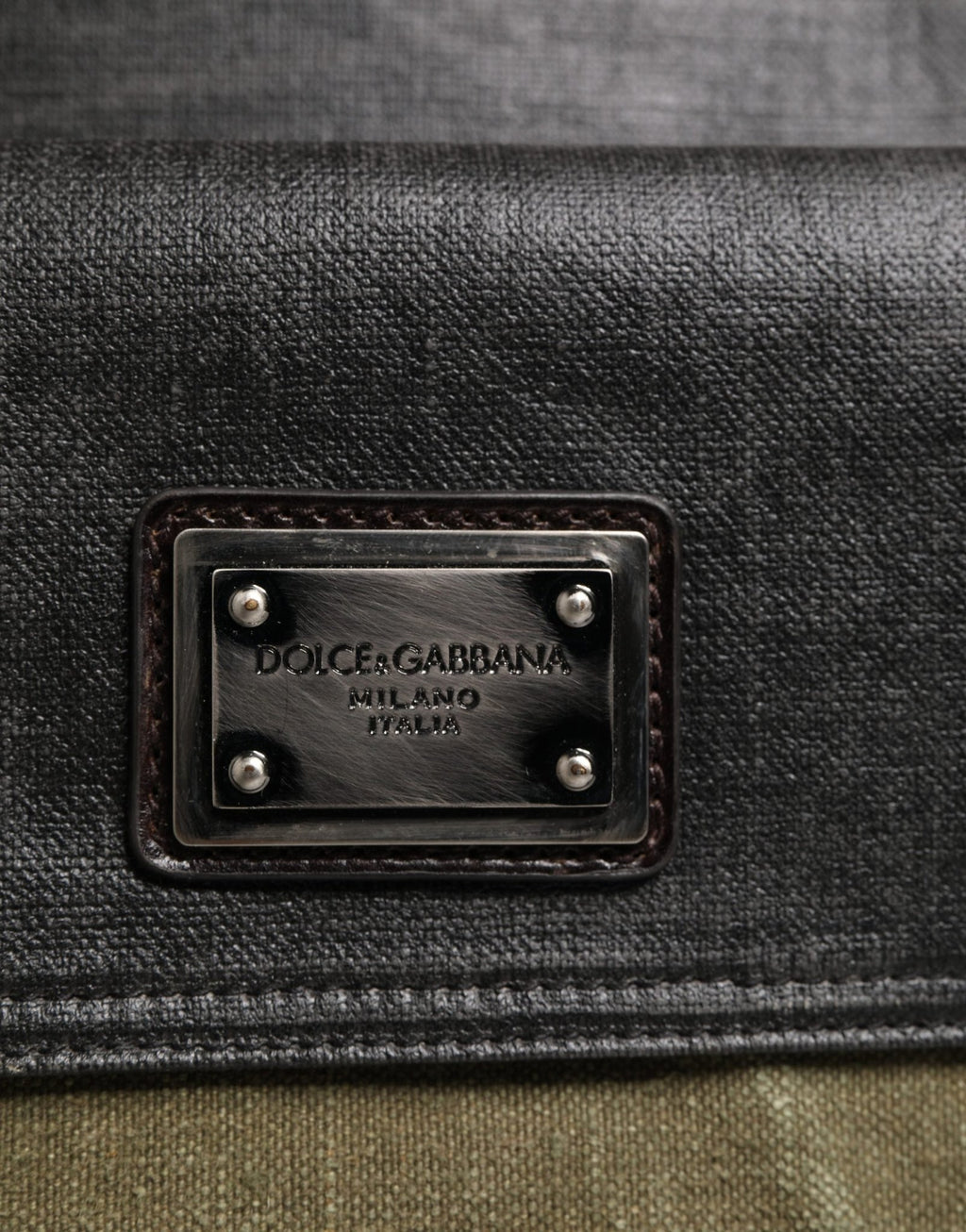Dolce & Gabbana Military Green Two Tone Tote Duffel Shoulder Borse Bag - GET THE BRAND