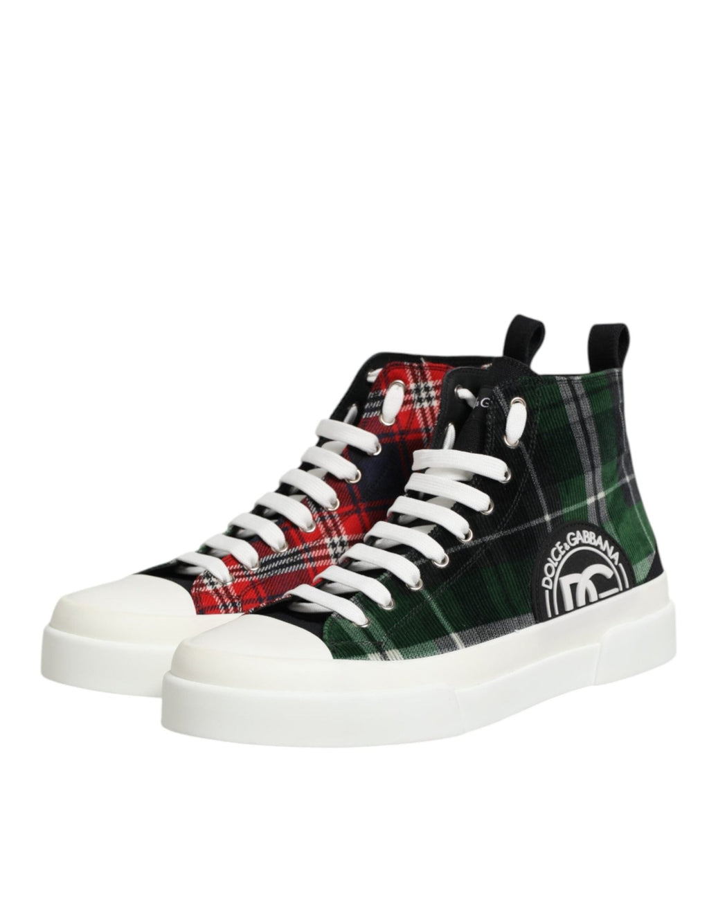 Dolce & Gabbana Multicolor Cotton High Top Men Sneakers Shoes - GET THE BRAND
