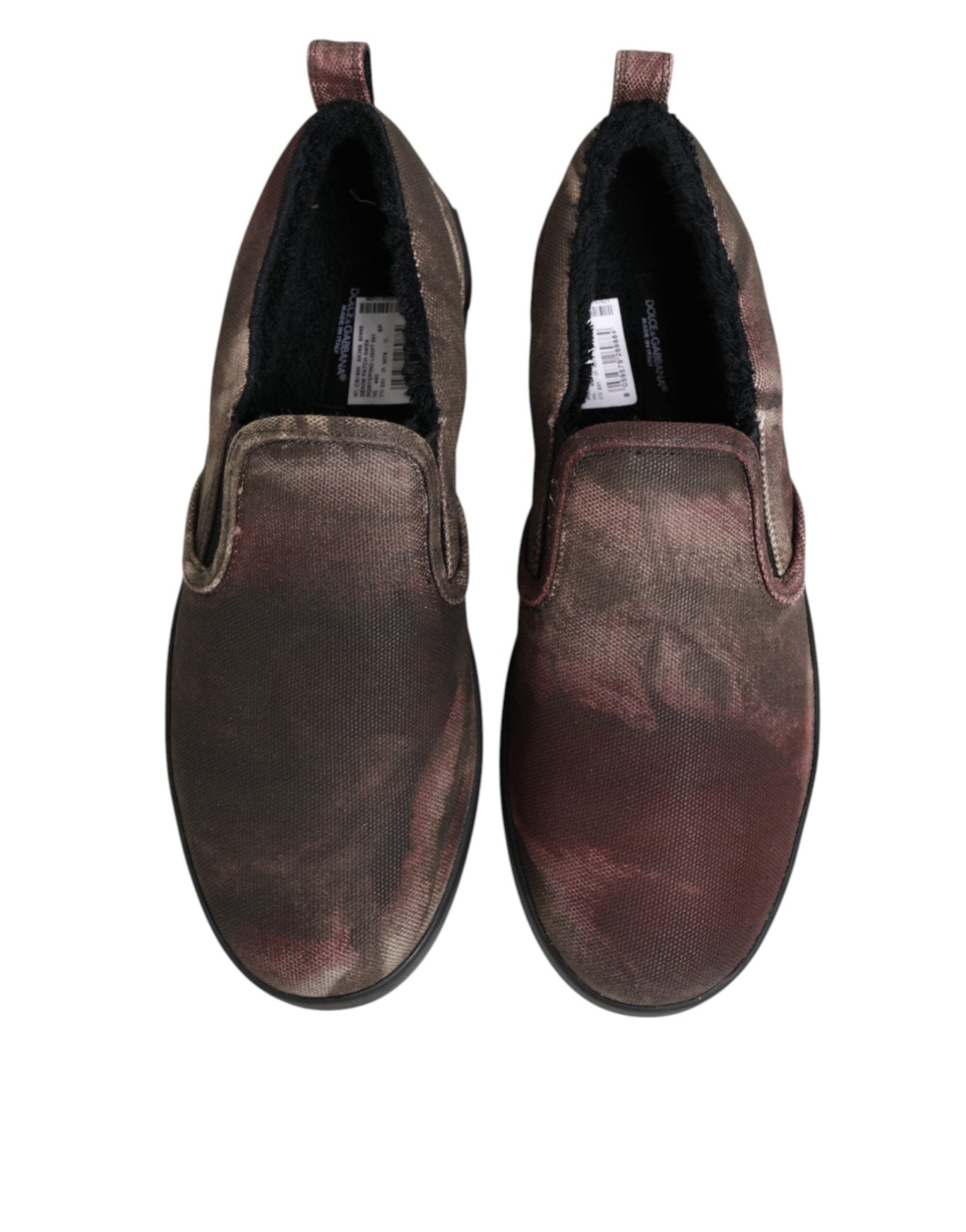 Dolce & Gabbana Multicolor Cotton Low Top Slip On Men Sneakers Shoes - GET THE BRAND