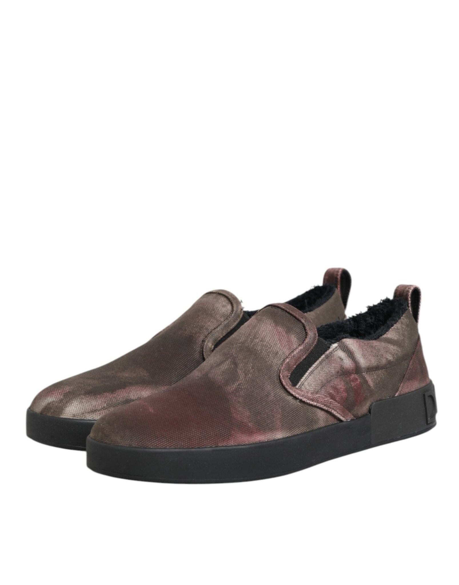 Dolce & Gabbana Multicolor Cotton Low Top Slip On Men Sneakers Shoes - GET THE BRAND