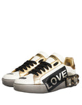 Dolce & Gabbana Multicolor Crystal StuddedLOVE Sneakers Shoes - GET THE BRAND