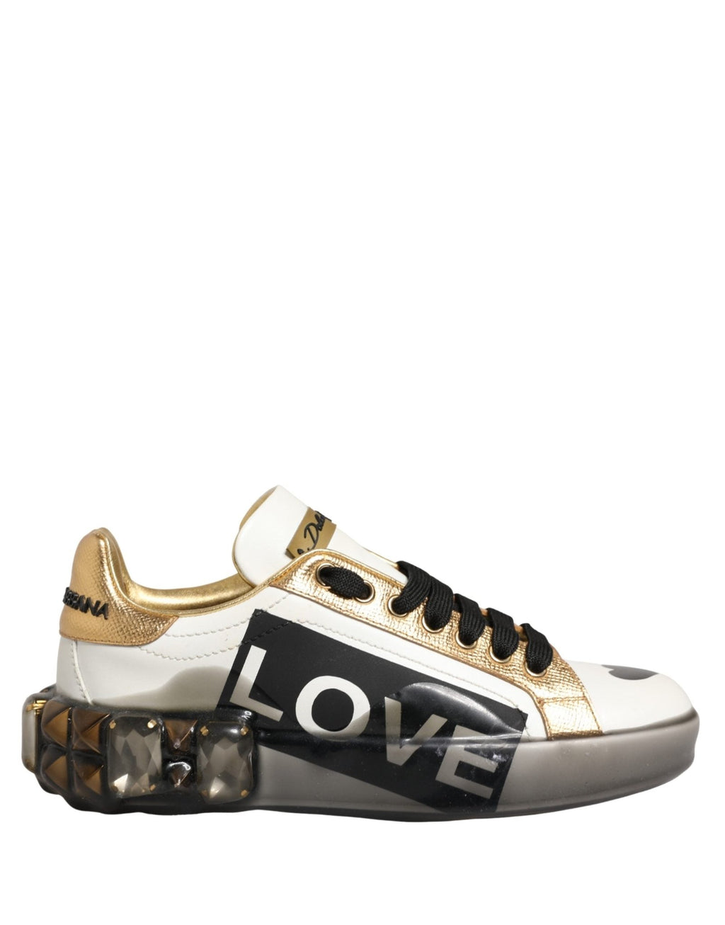 Dolce & Gabbana Multicolor Crystal StuddedLOVE Sneakers Shoes - GET THE BRAND