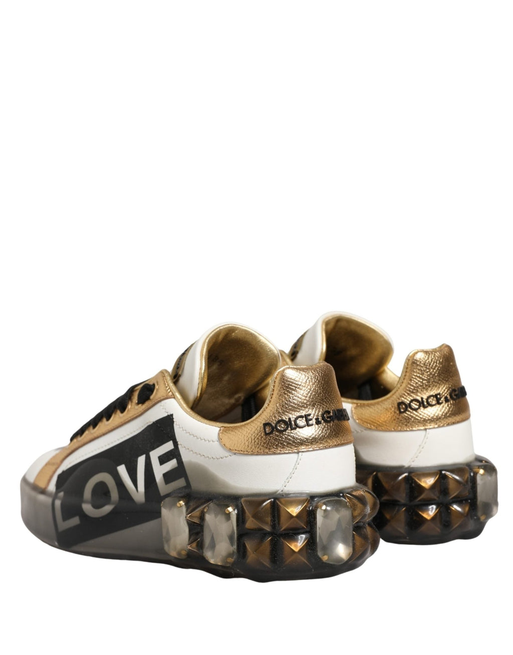 Dolce & Gabbana Multicolor Crystal StuddedLOVE Sneakers Shoes - GET THE BRAND