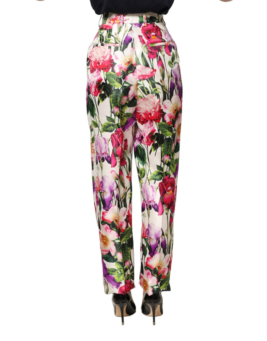 Dolce & Gabbana Multicolor Floral Print Tapered Trouser Pants - GET THE BRAND