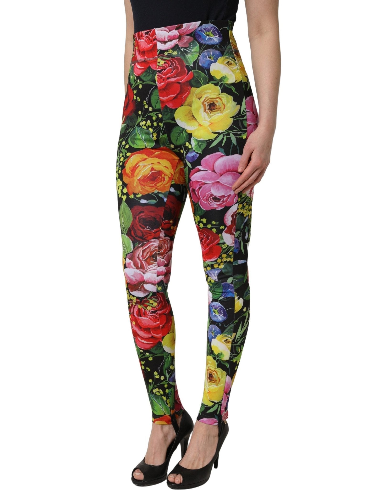 Dolce & Gabbana Multicolor Floral Stretch Jersey Leggings Pants - GET THE BRAND