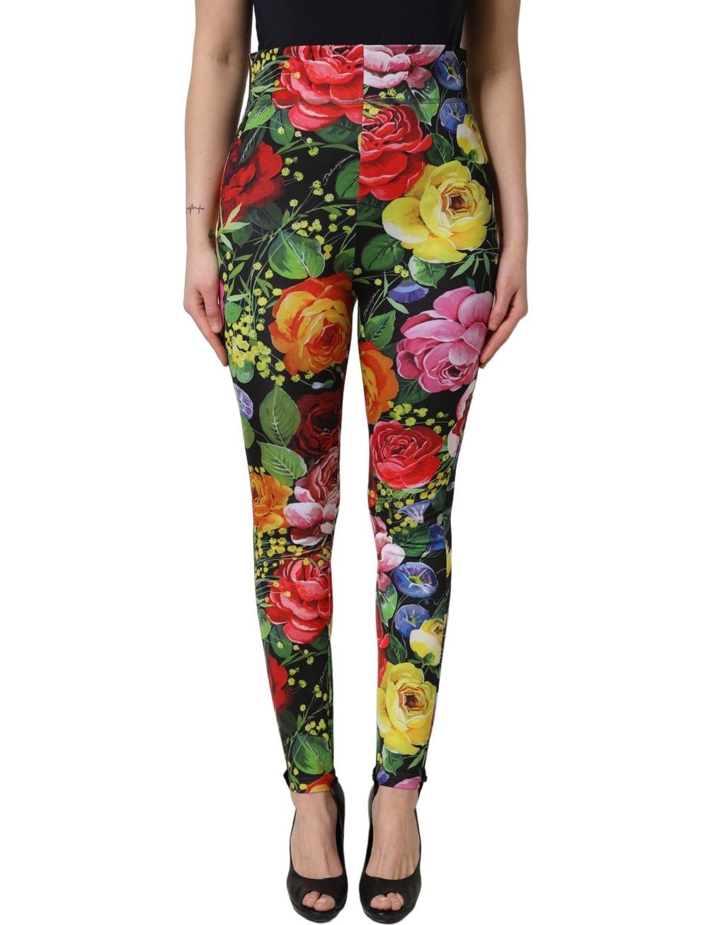 Dolce & Gabbana Multicolor Floral Stretch Jersey Leggings Pants - GET THE BRAND